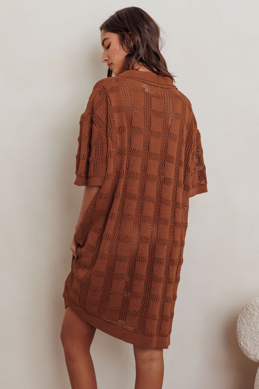 Best Friend Knit Shirt Dress Chocolate by Selfie Leslie Australia