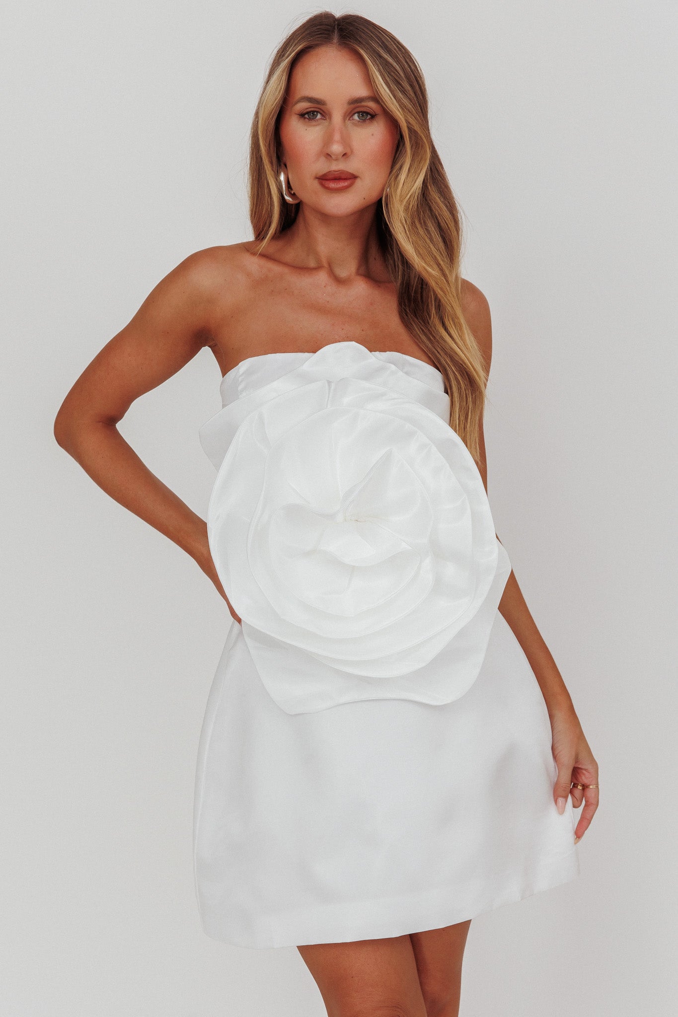 Count Down A-Line Mini Skirt Oyster by Selfie Leslie Australia