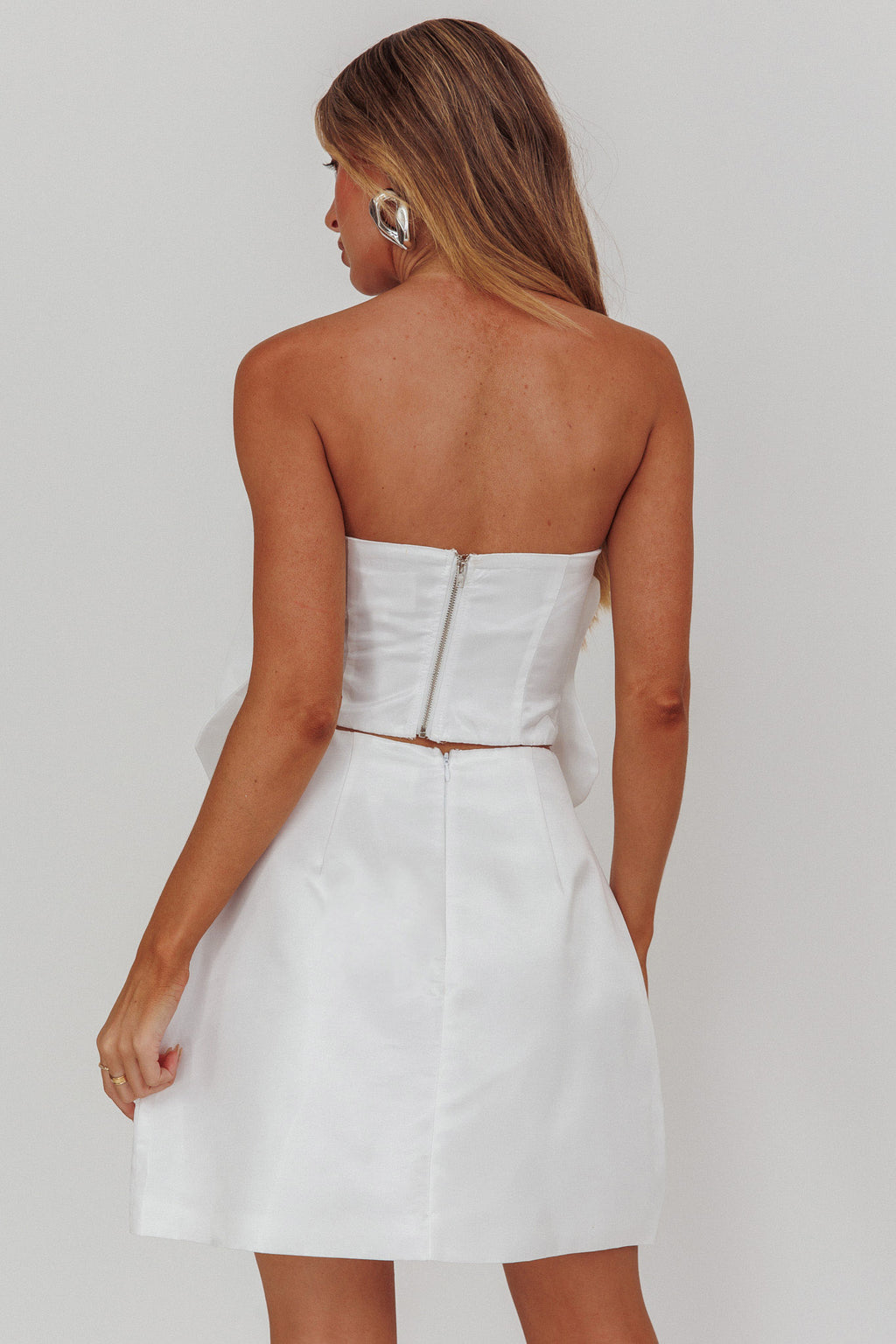 Count Down A-Line Mini Skirt Oyster by Selfie Leslie Australia