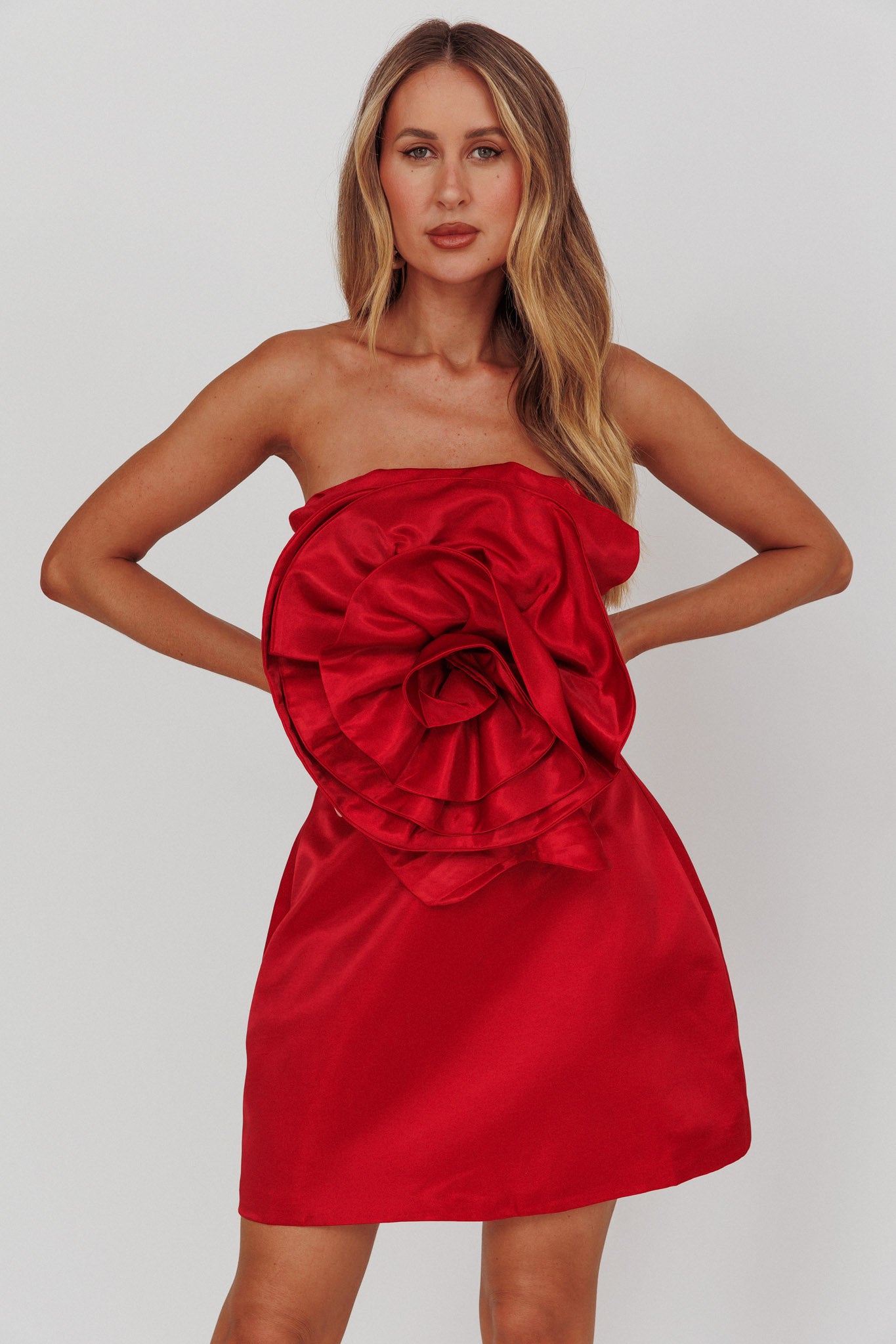 Count Down A-Line Mini Skirt Red by Selfie Leslie Australia