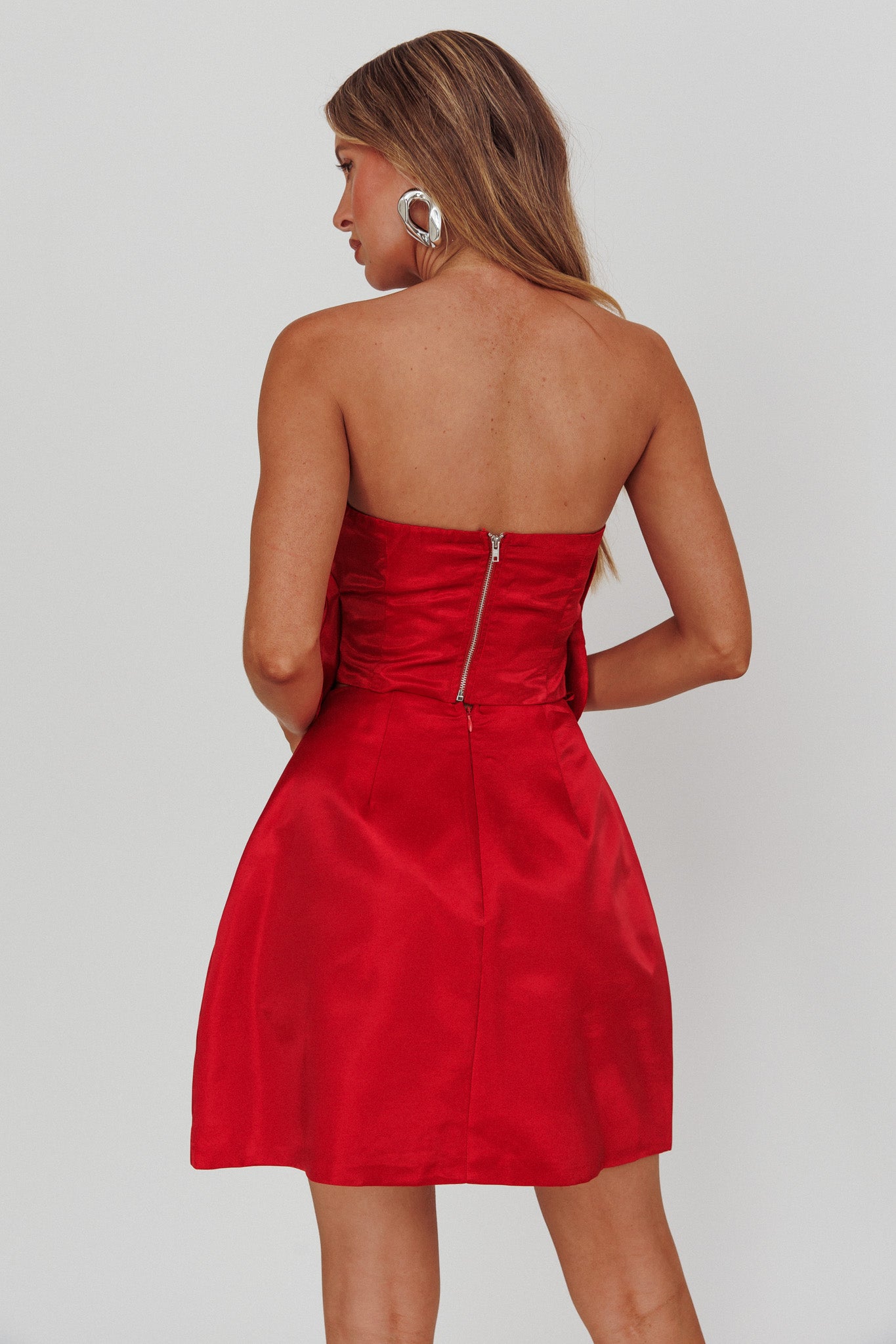 Count Down A-Line Mini Skirt Red by Selfie Leslie Australia