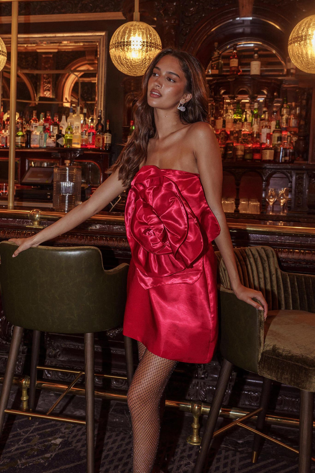 Count Down Rose Feature Strapless Top Red by Selfie Leslie Australia