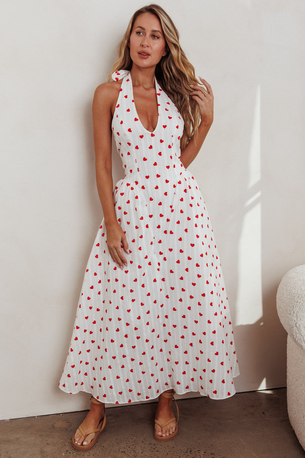 El Corazon Halterneck Dress Heart Print by Selfie Leslie Australia
