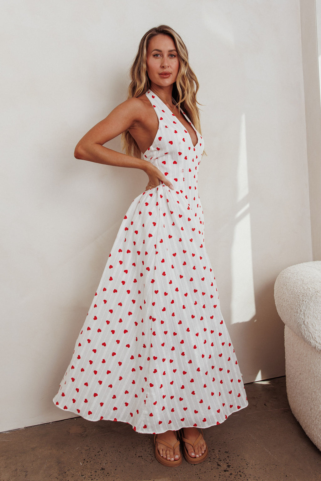 El Corazon Halterneck Dress Heart Print by Selfie Leslie Australia