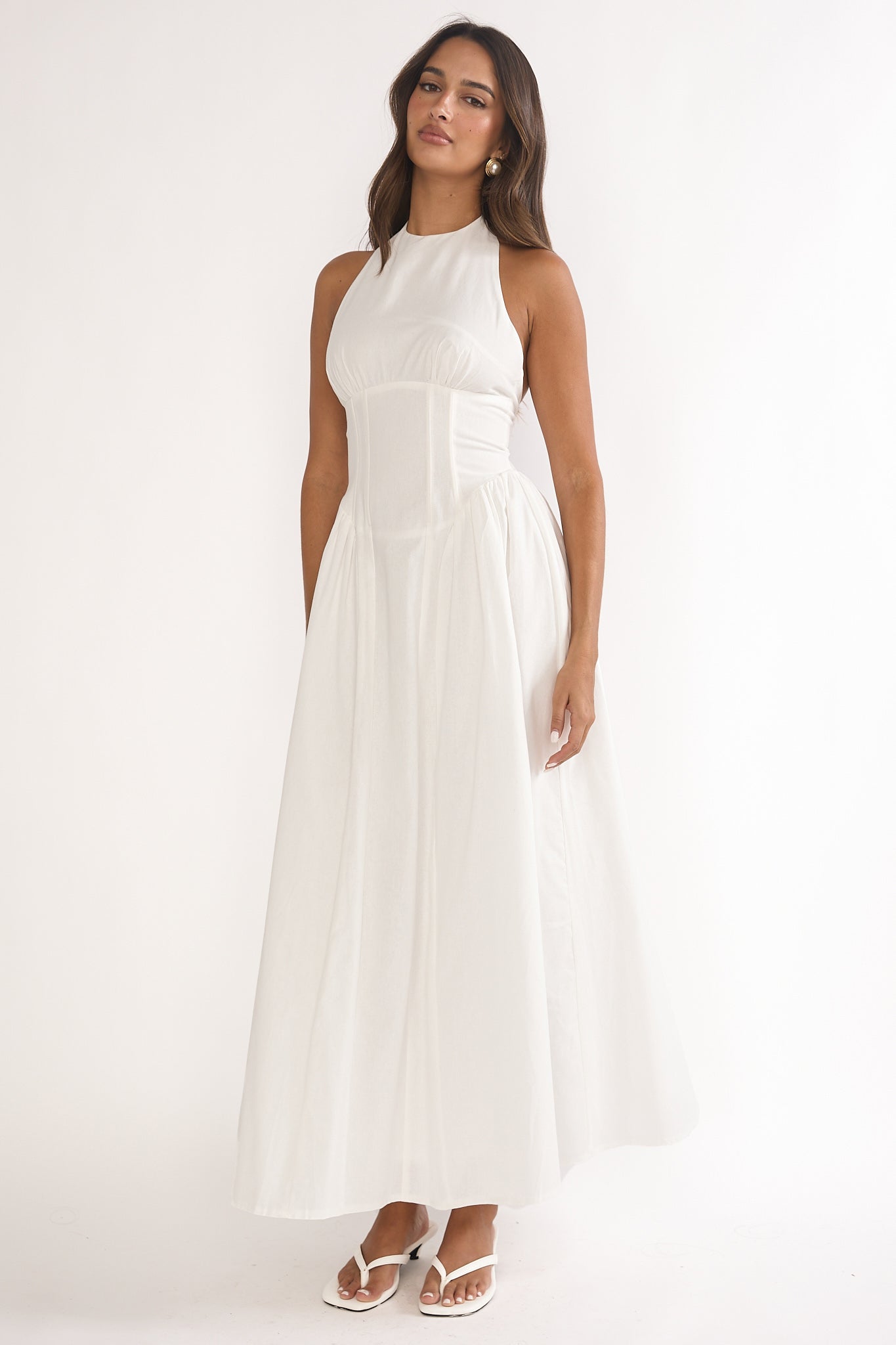 El Corazon High Halterneck Maxi Dress White by Selfie Leslie Australia