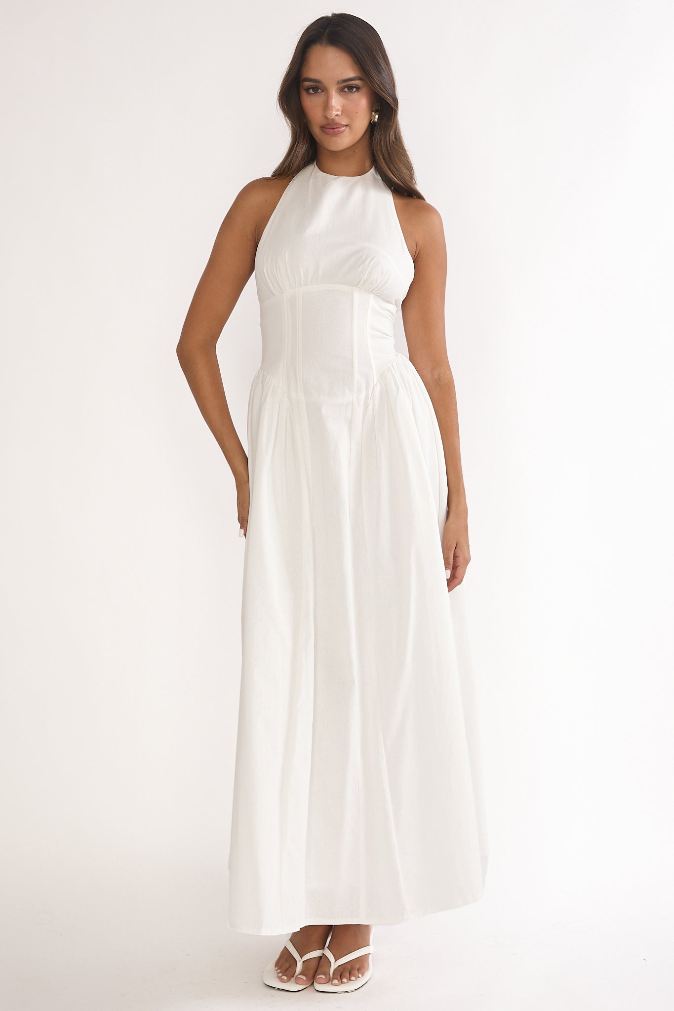 El Corazon High Halterneck Maxi Dress White by Selfie Leslie Australia