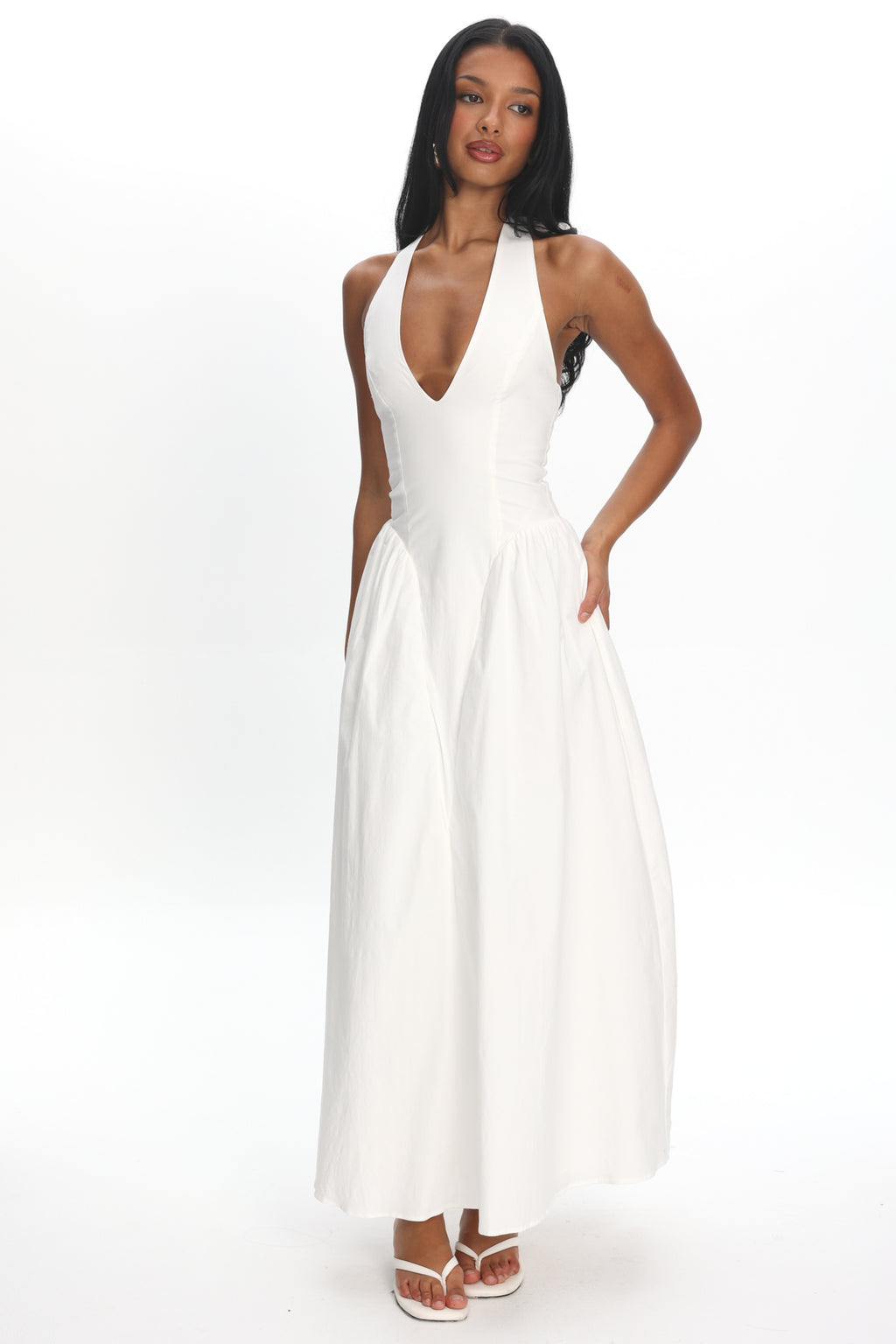 El Corazon Halterneck Maxi Dress Cream by Selfie Leslie Australia