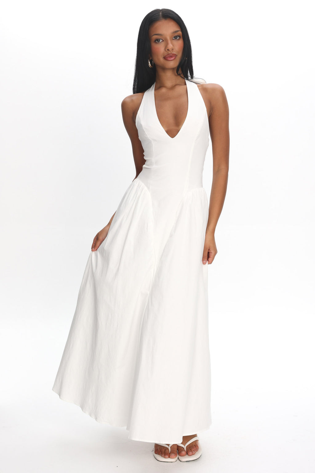 El Corazon Halterneck Maxi Dress Cream by Selfie Leslie Australia