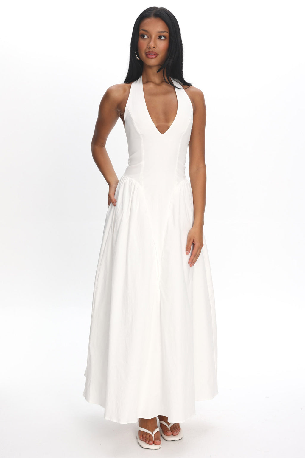 El Corazon Halterneck Maxi Dress Cream by Selfie Leslie Australia