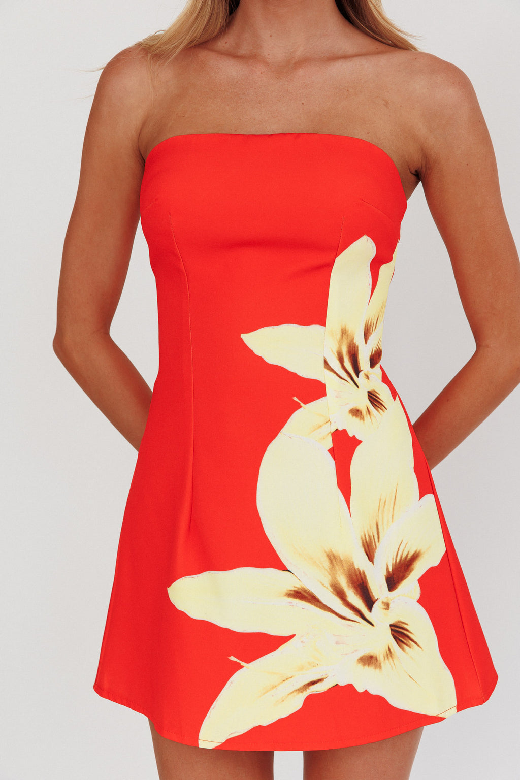 Heart To Heart Strapless Mini Dress Lily Red by Selfie Leslie Australia