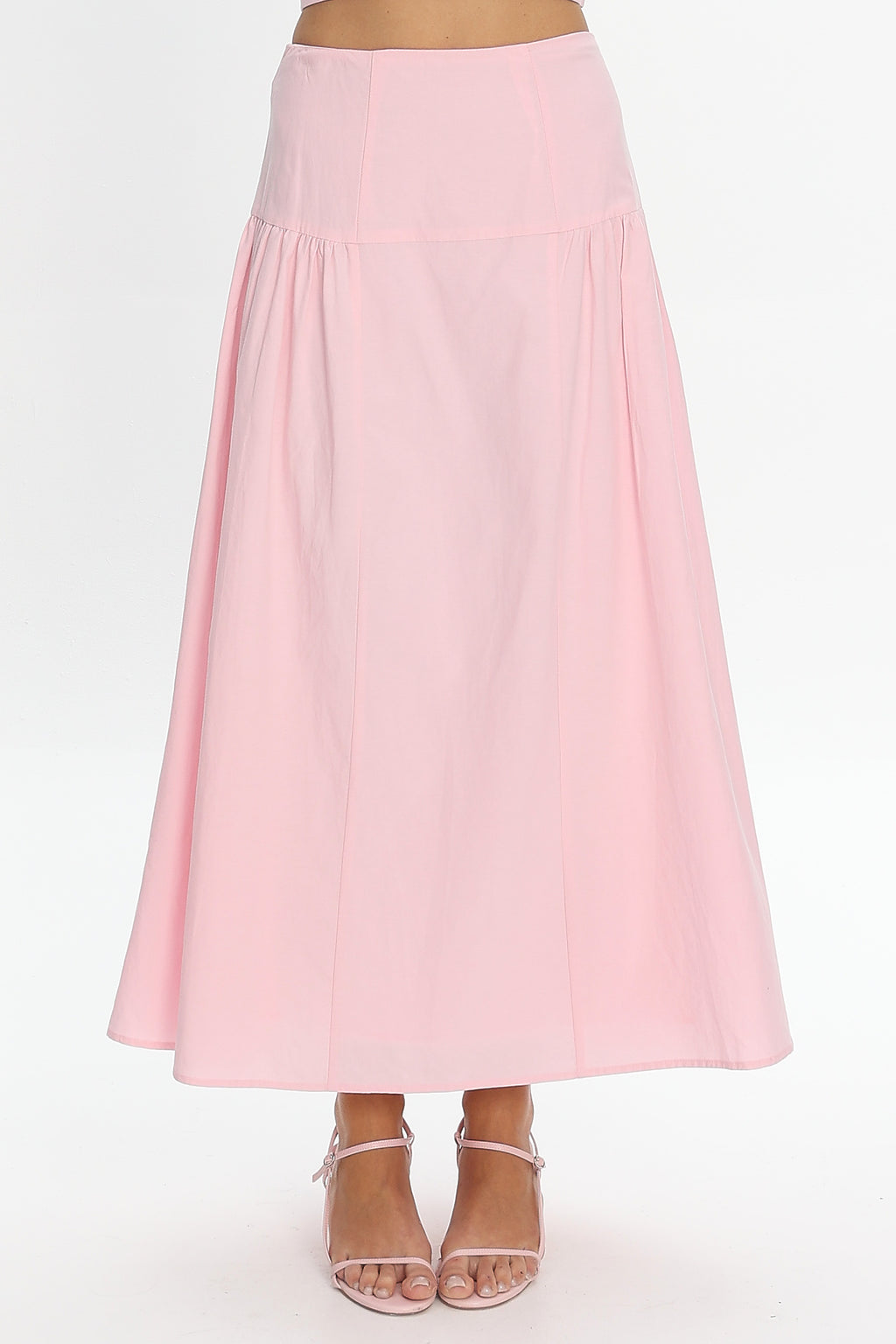 Carliet Tiered Maxi Skirt Pink