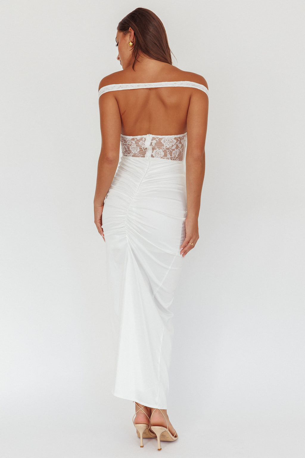 Tillie Lace Bodice Maxi Dress White by Selfie Leslie Australia