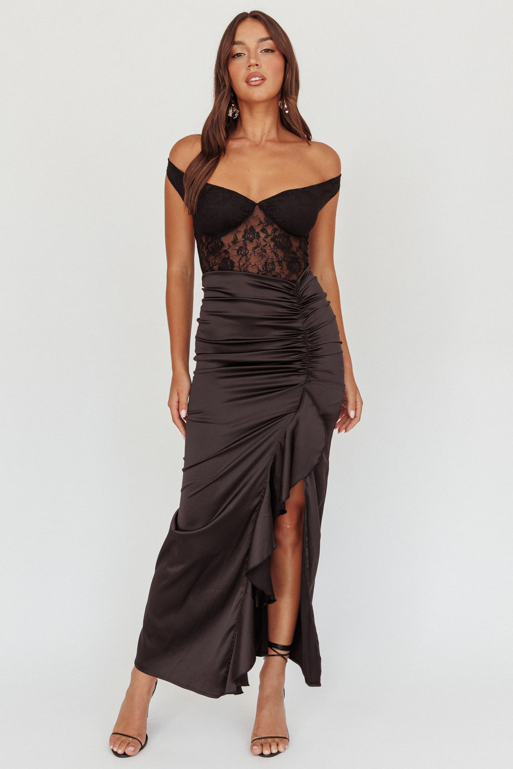Tillie Lace Bodice Midi Dress Black by Selfie Leslie Australia