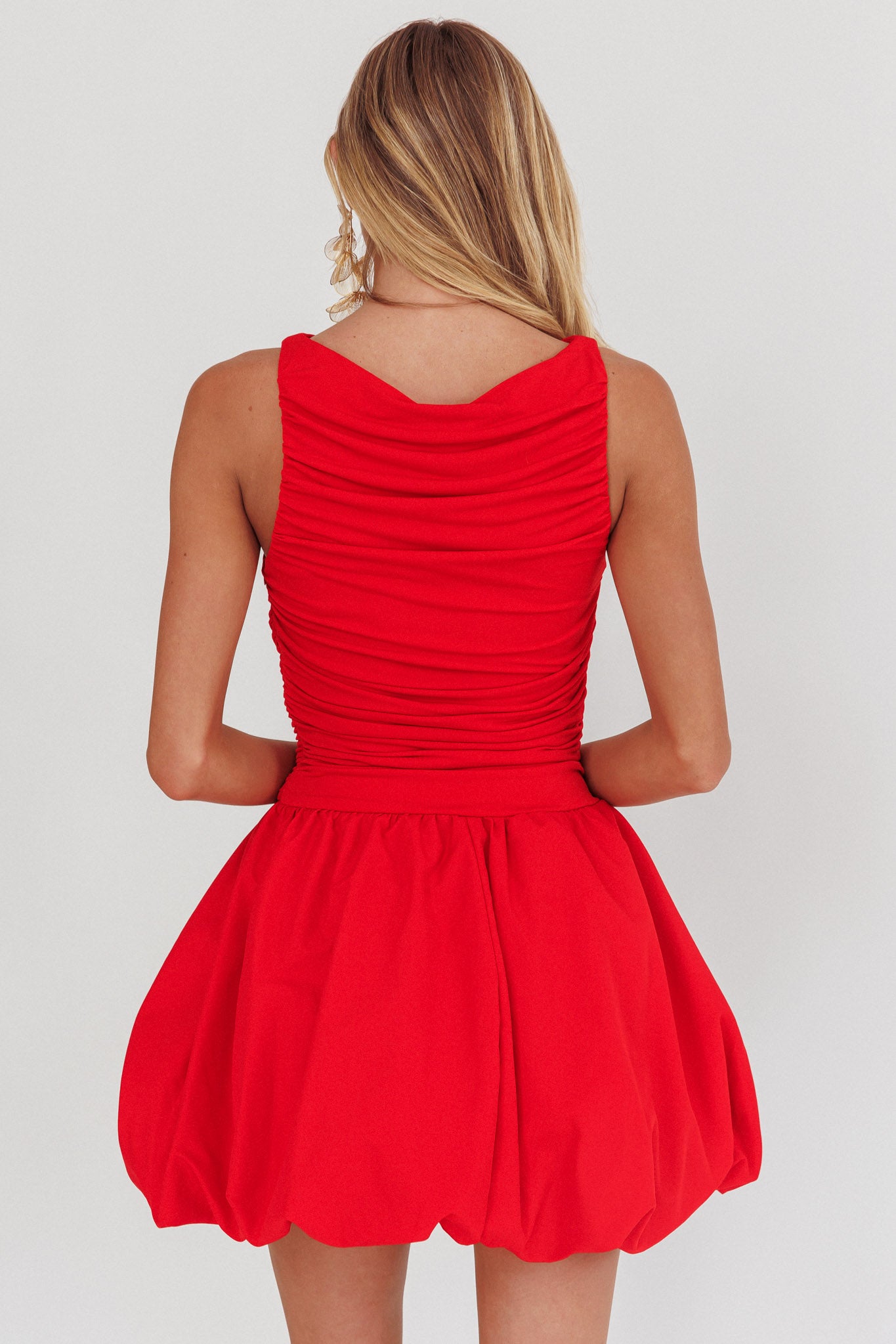Dalayla Sleeveless Balloon Skirt Mini Dress Red by Selfie Leslie Australia