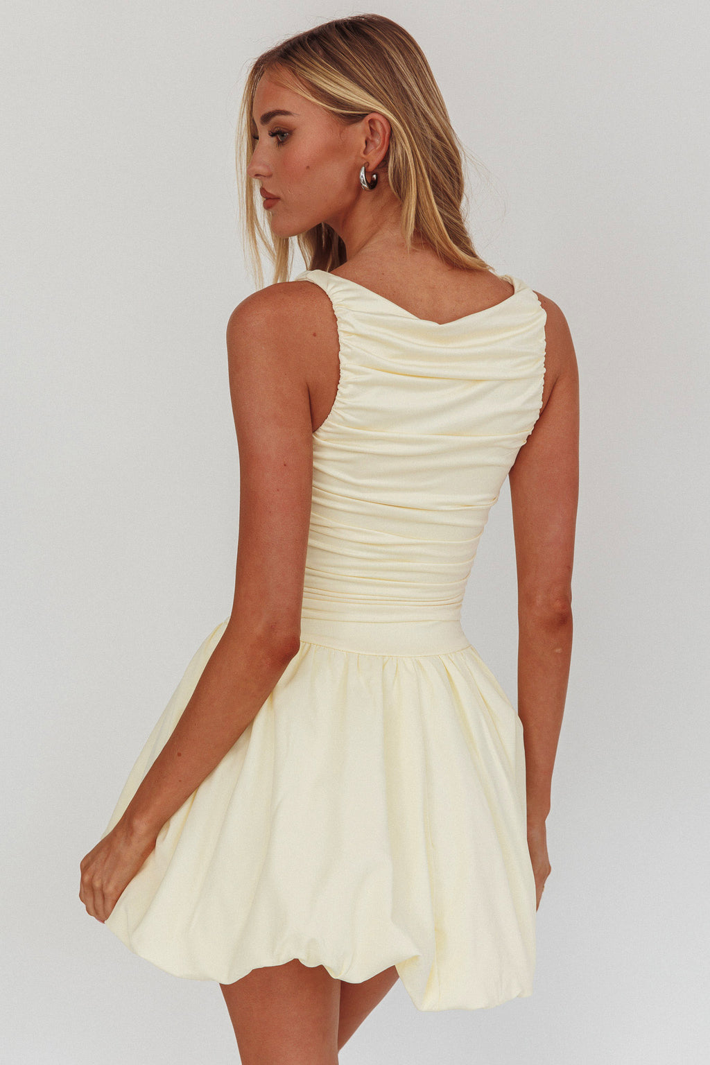 Dalayla Sleeveless Balloon Skirt Mini Dress Butter by Selfie Leslie Australia