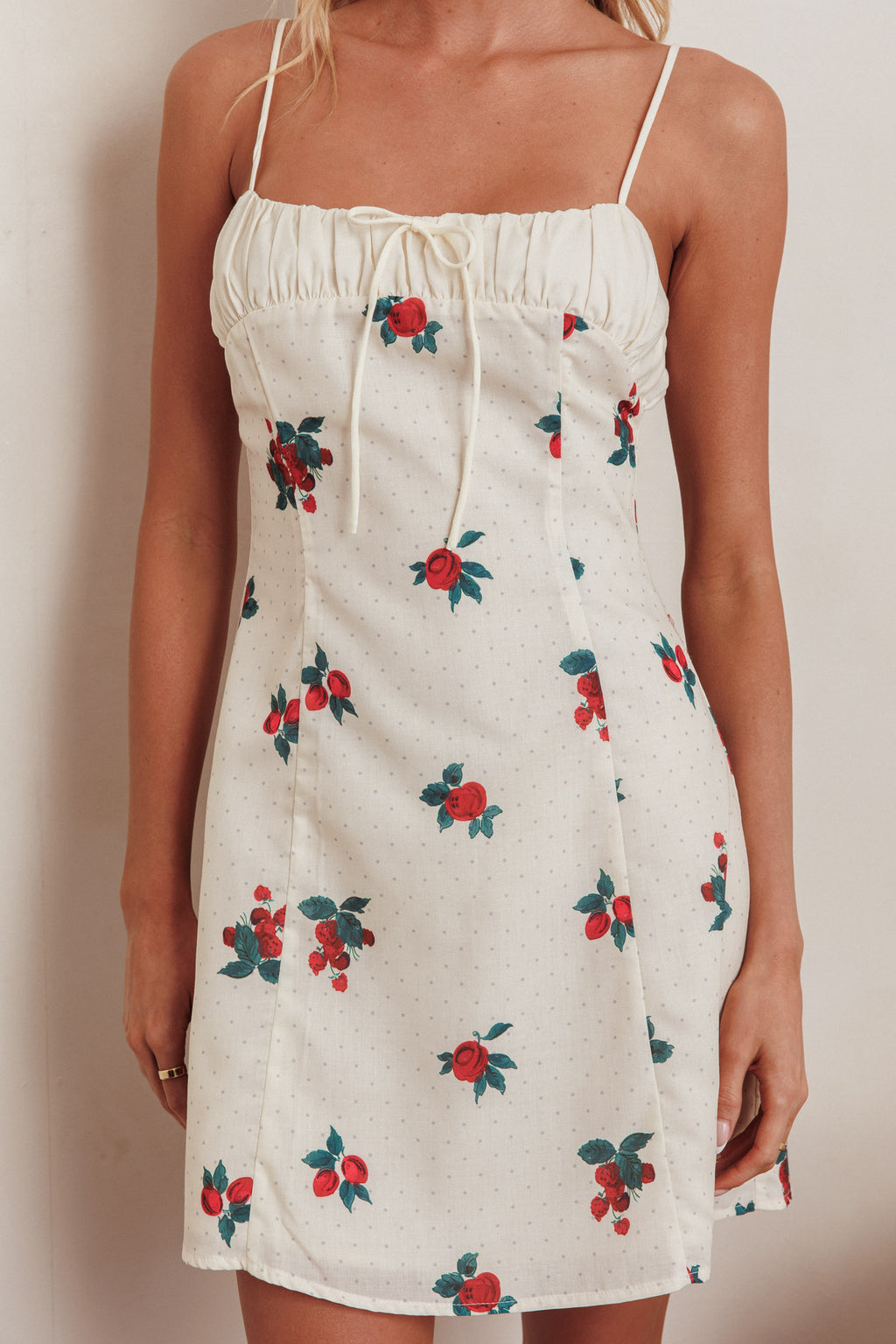 Clara Gathered Bust Mini Dress Rose Beige by Selfie Leslie Australia