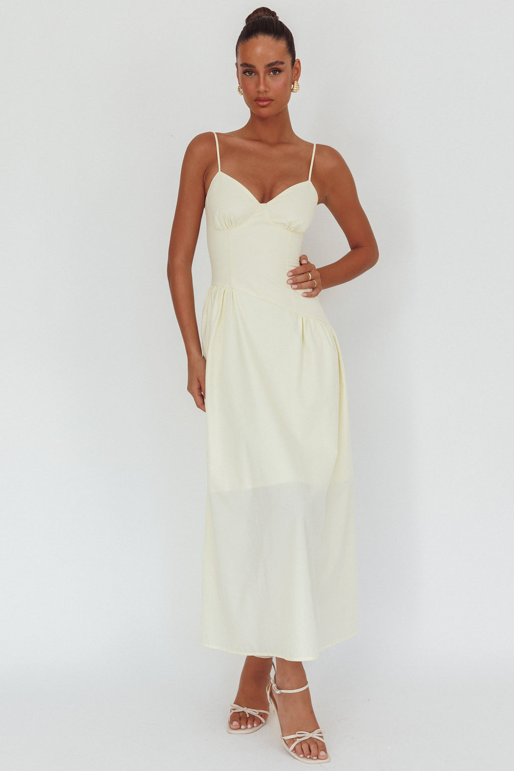 Honey Baby Diagonal Waist Maxi Dress Butter by Selfie Leslie Australia