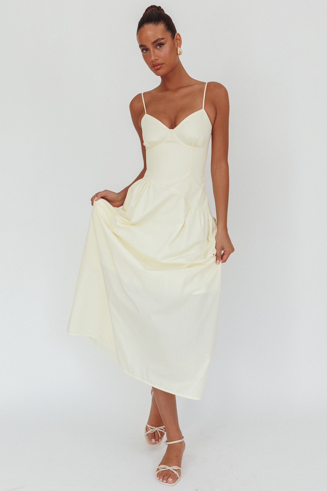 Honey Baby Diagonal Waist Maxi Dress Butter by Selfie Leslie Australia
