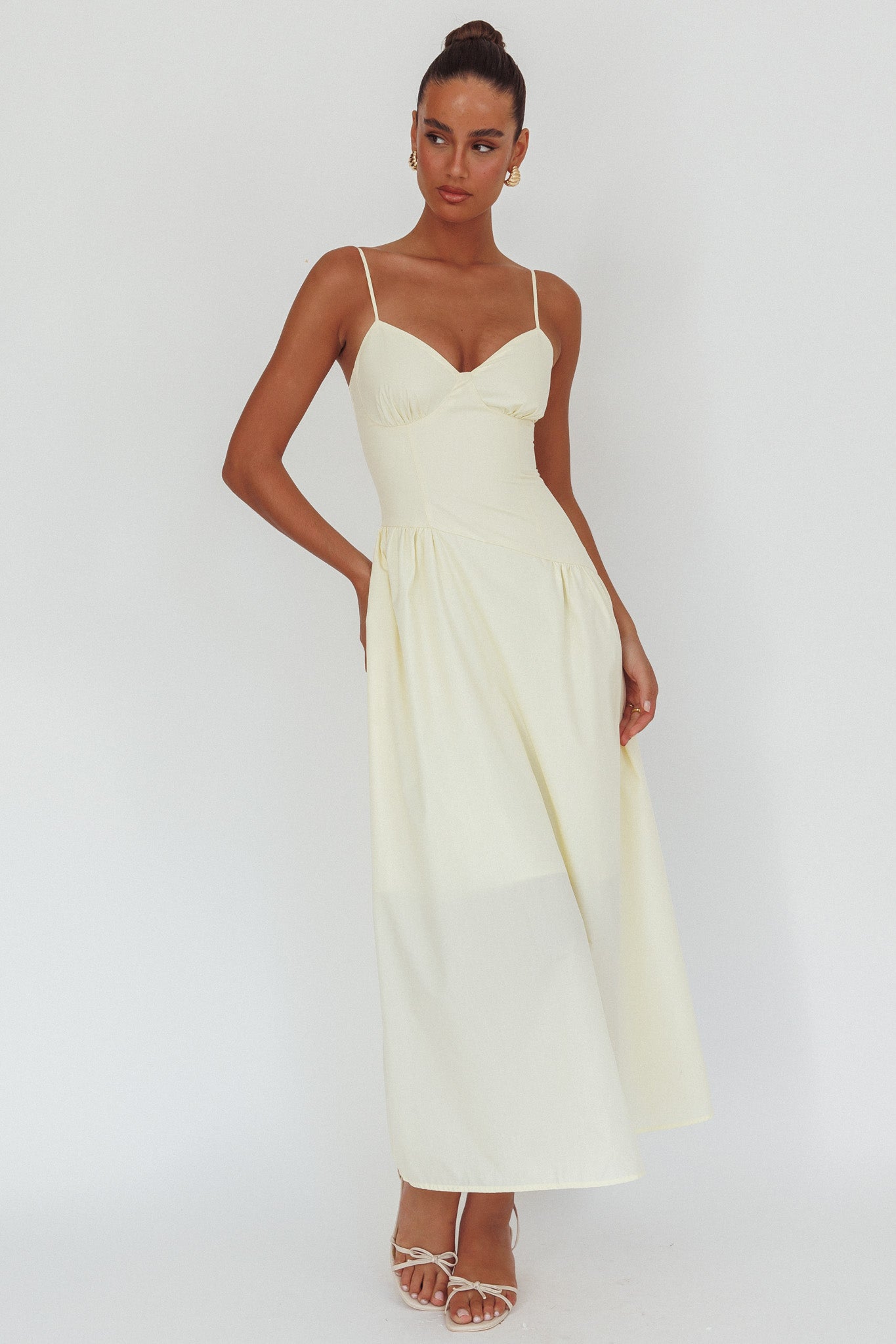 Honey Baby Diagonal Waist Maxi Dress Butter by Selfie Leslie Australia