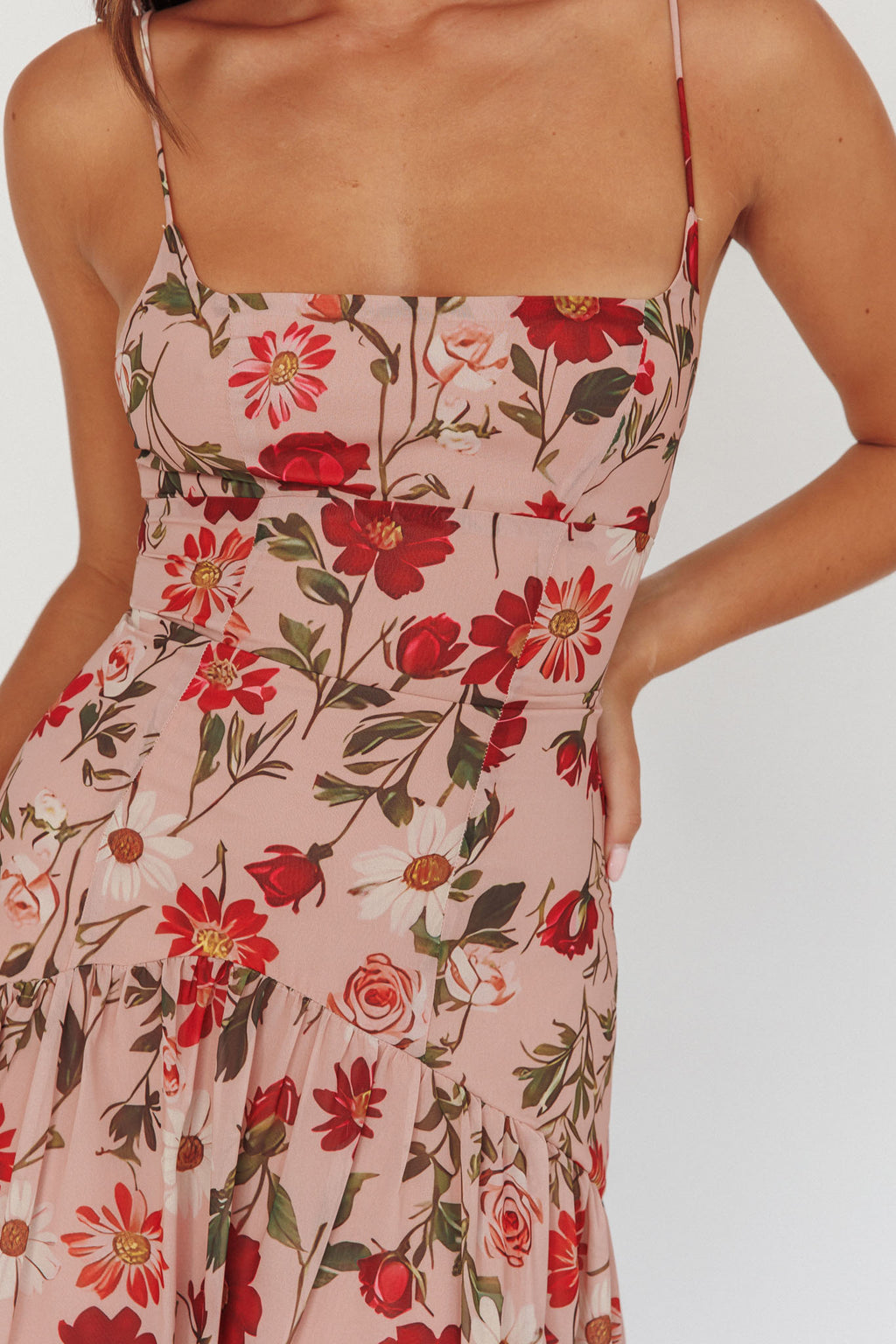 Monday Muse Drop Waist Maxi Dress Floral Red by Selfie Leslie Australia