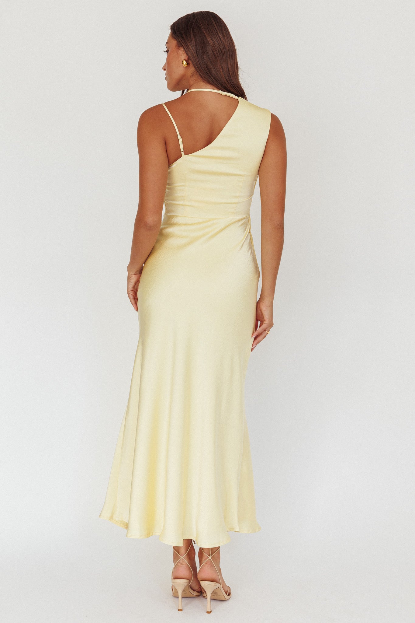 Eros Asymmetric Cowl Neck Maxi Dress Butter by Selfie Leslie Australia