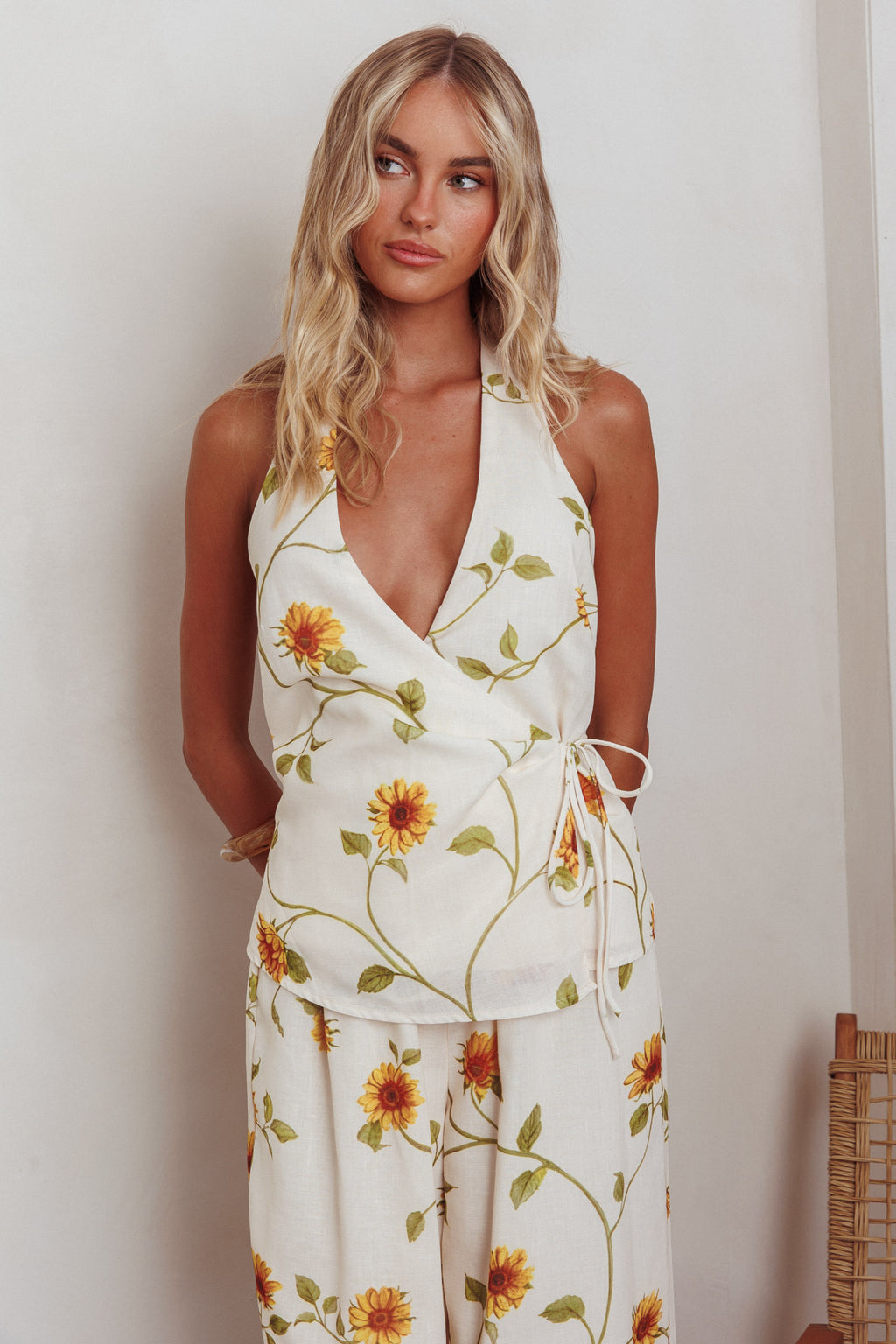 Sway Waist-Tie Halter Top Sunflower by Selfie Leslie Australia