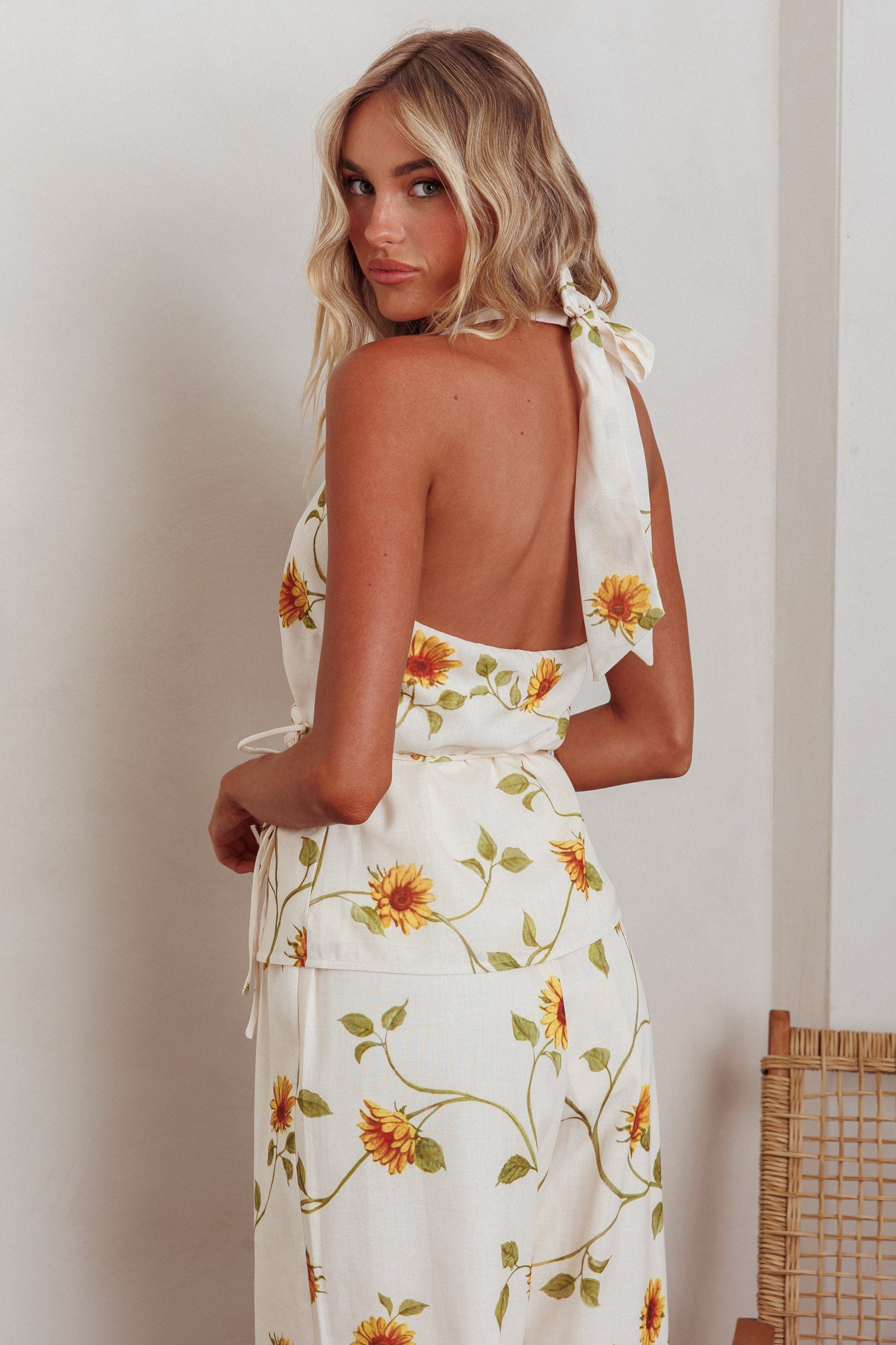 Sway Waist-Tie Halter Top Sunflower by Selfie Leslie Australia
