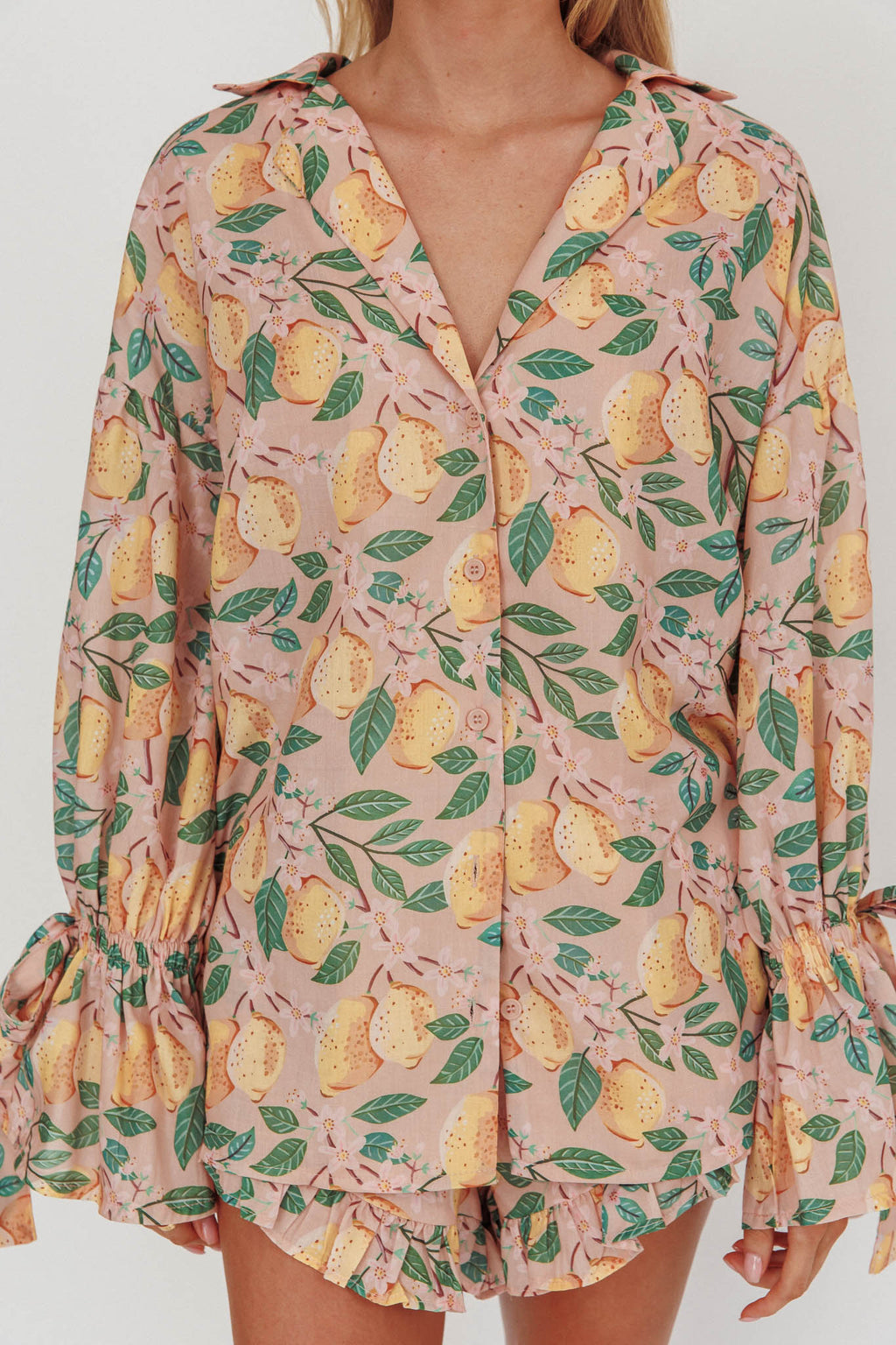 Telling Secrets Tied Cuff Top Lemon by Selfie Leslie Australia