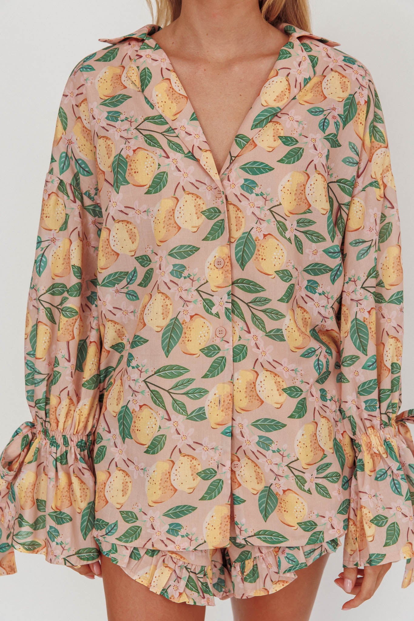 Telling Secrets Tied Cuff Top Lemon by Selfie Leslie Australia