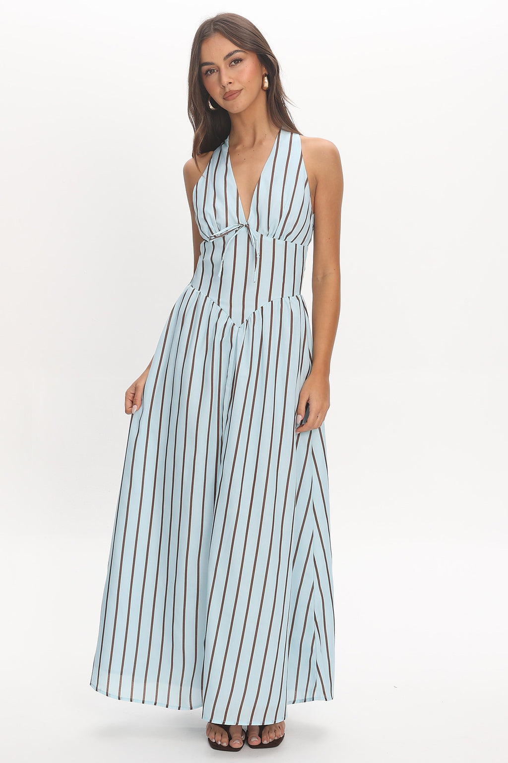 Cabana Stripe Maxi Dress Light Blue