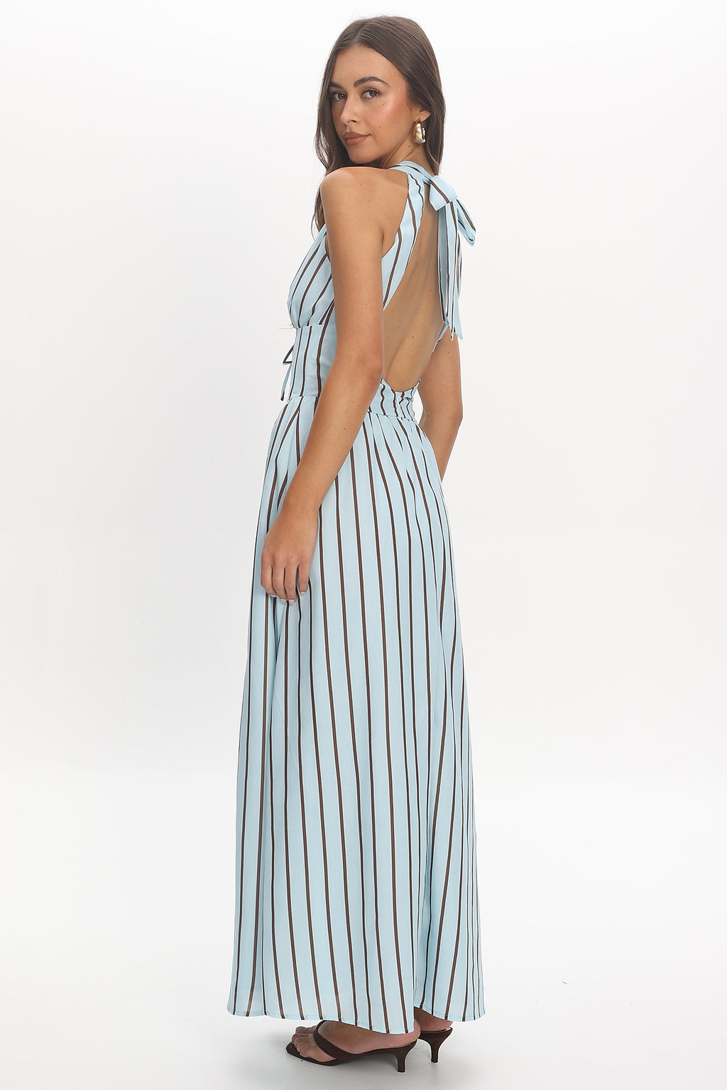 Cabana Stripe Maxi Dress Light Blue