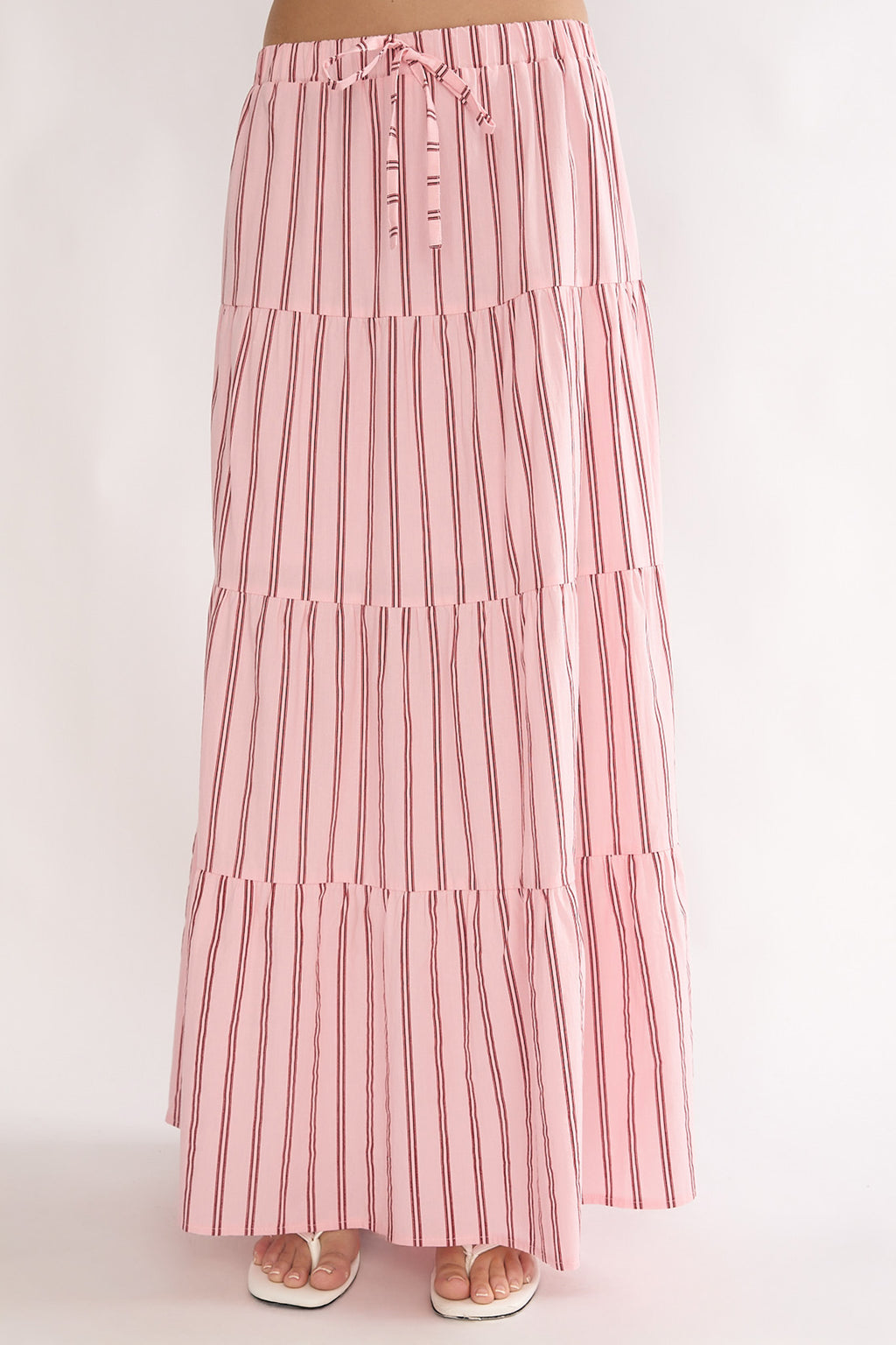 Under The Moons A-Line Maxi Skirt Stripe Pink by Selfie Leslie Australia