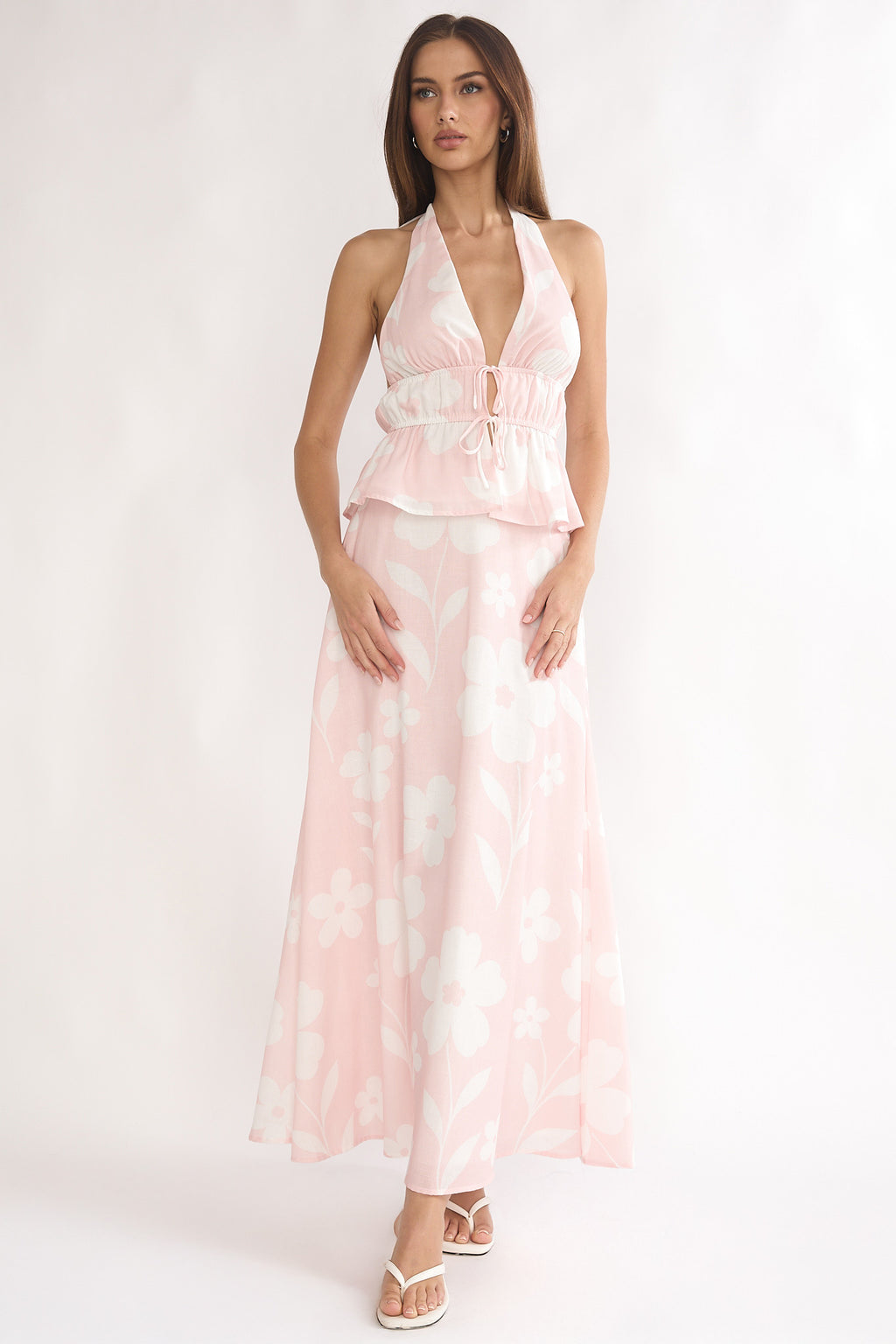 Under The Moons Tied Front Halter Top Floral by Selfie Leslie Australia
