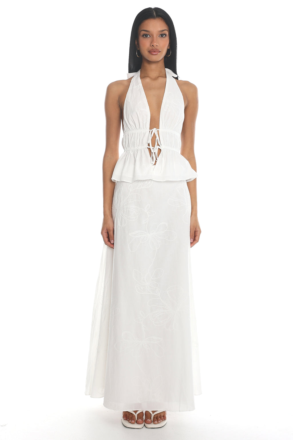 Under The Moons A-Line Maxi Skirt White by Selfie Leslie Australia