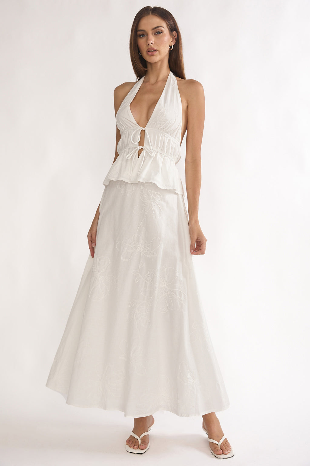 Under The Moons A-Line Maxi Skirt White by Selfie Leslie Australia