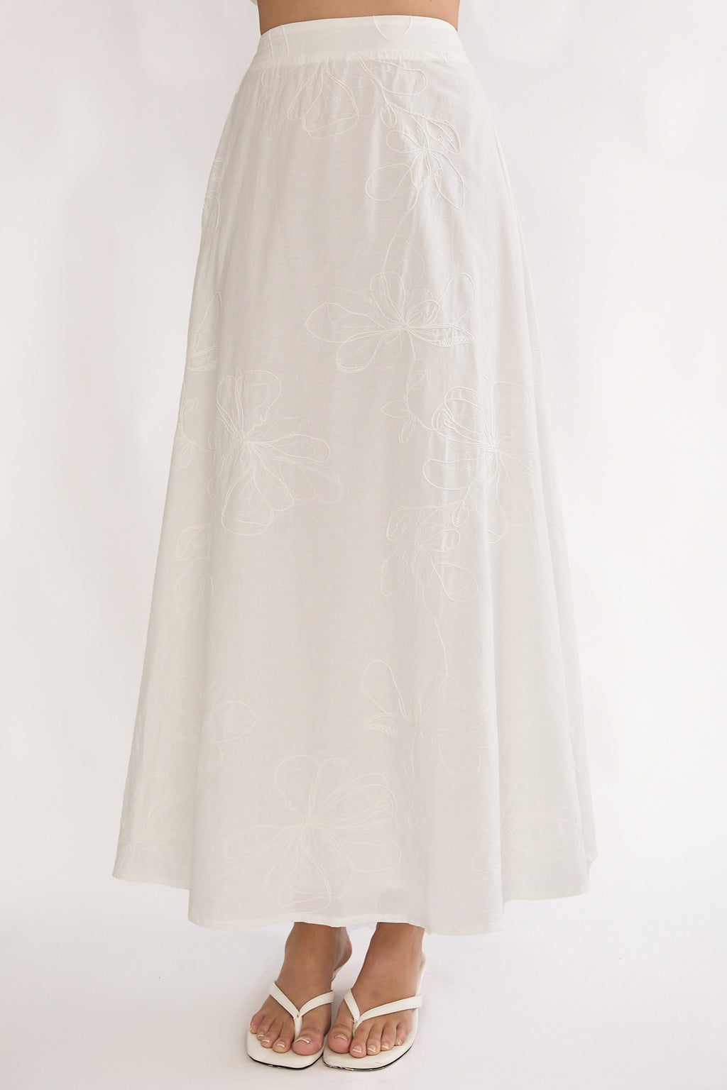 Under The Moons A-Line Maxi Skirt White by Selfie Leslie Australia