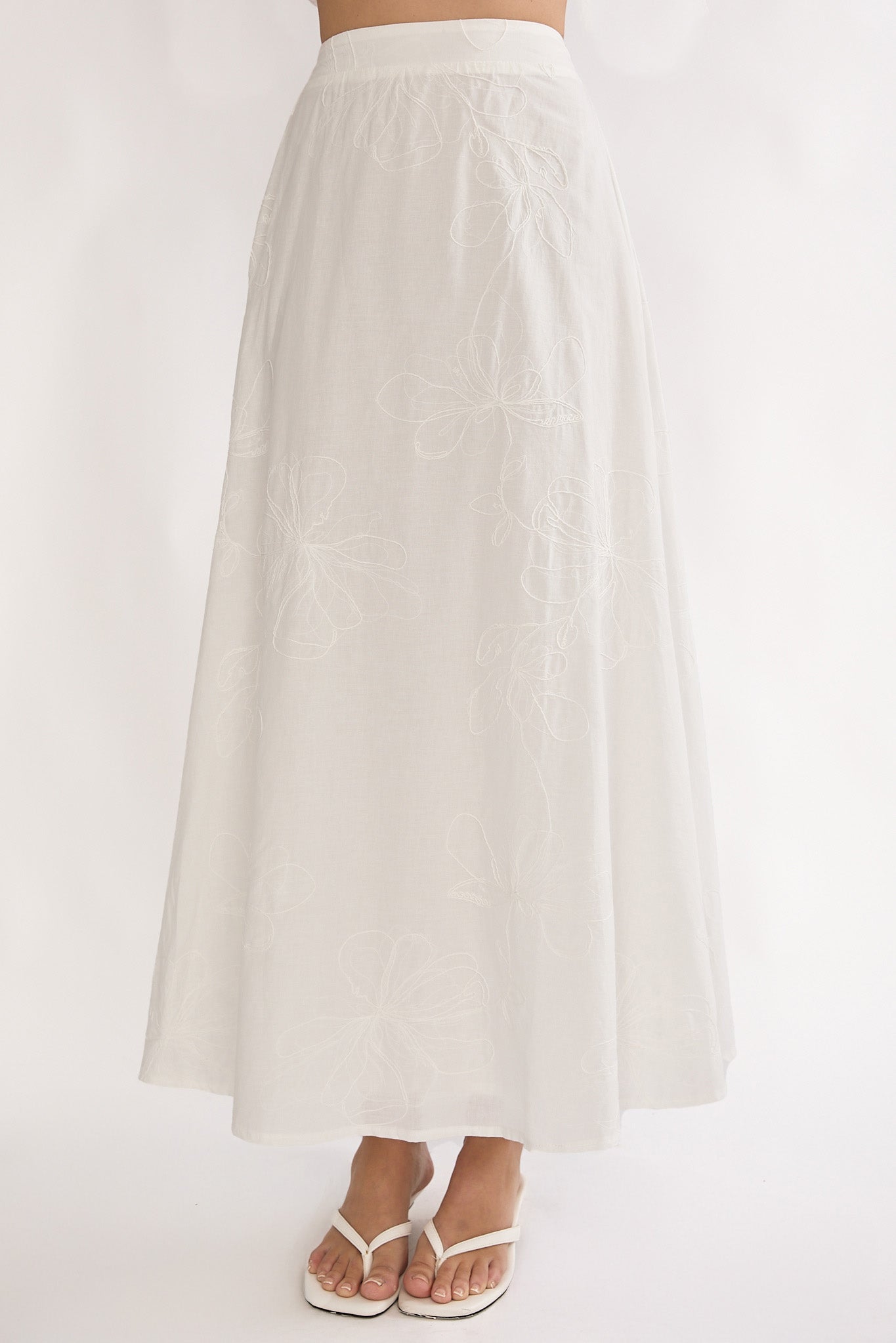 Under The Moons A-Line Maxi Skirt White by Selfie Leslie Australia