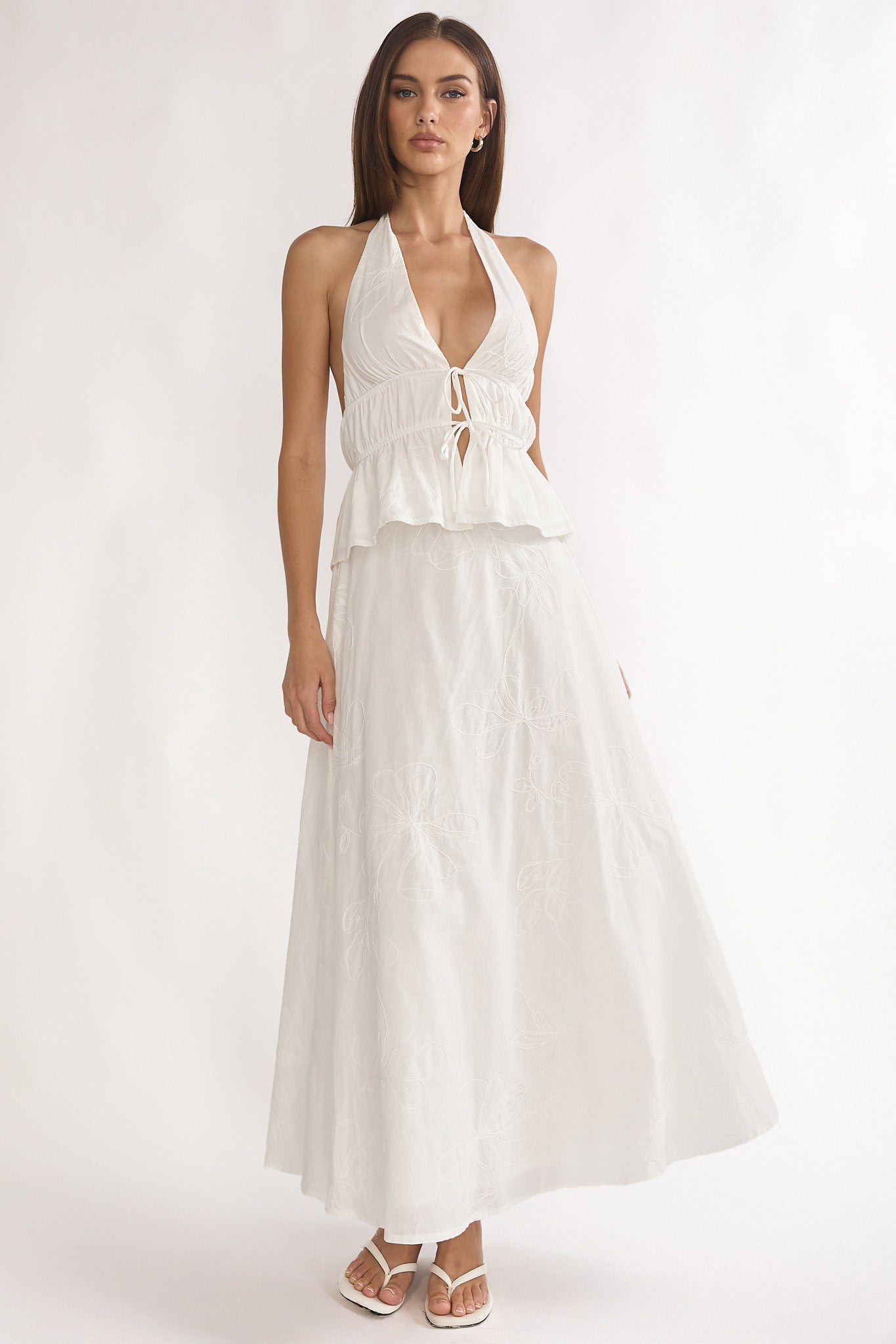 Under The Moons A-Line Maxi Skirt White by Selfie Leslie Australia