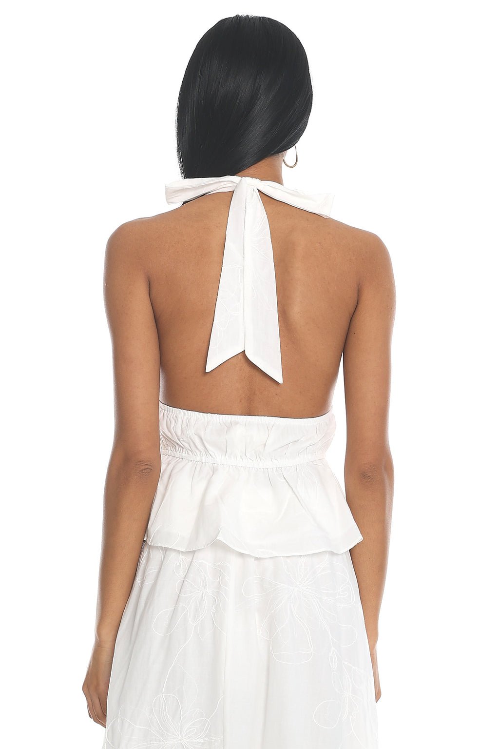 Under The Moons Tied Front Halter Top White by Selfie Leslie Australia