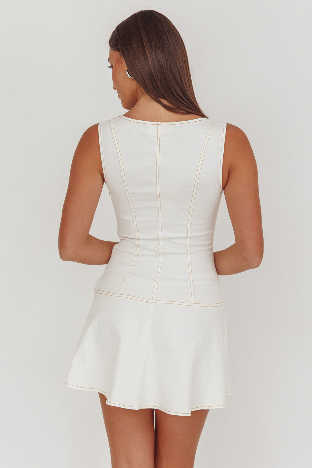 Big Plans Button Front Mini Dress White by Selfie Leslie Australia
