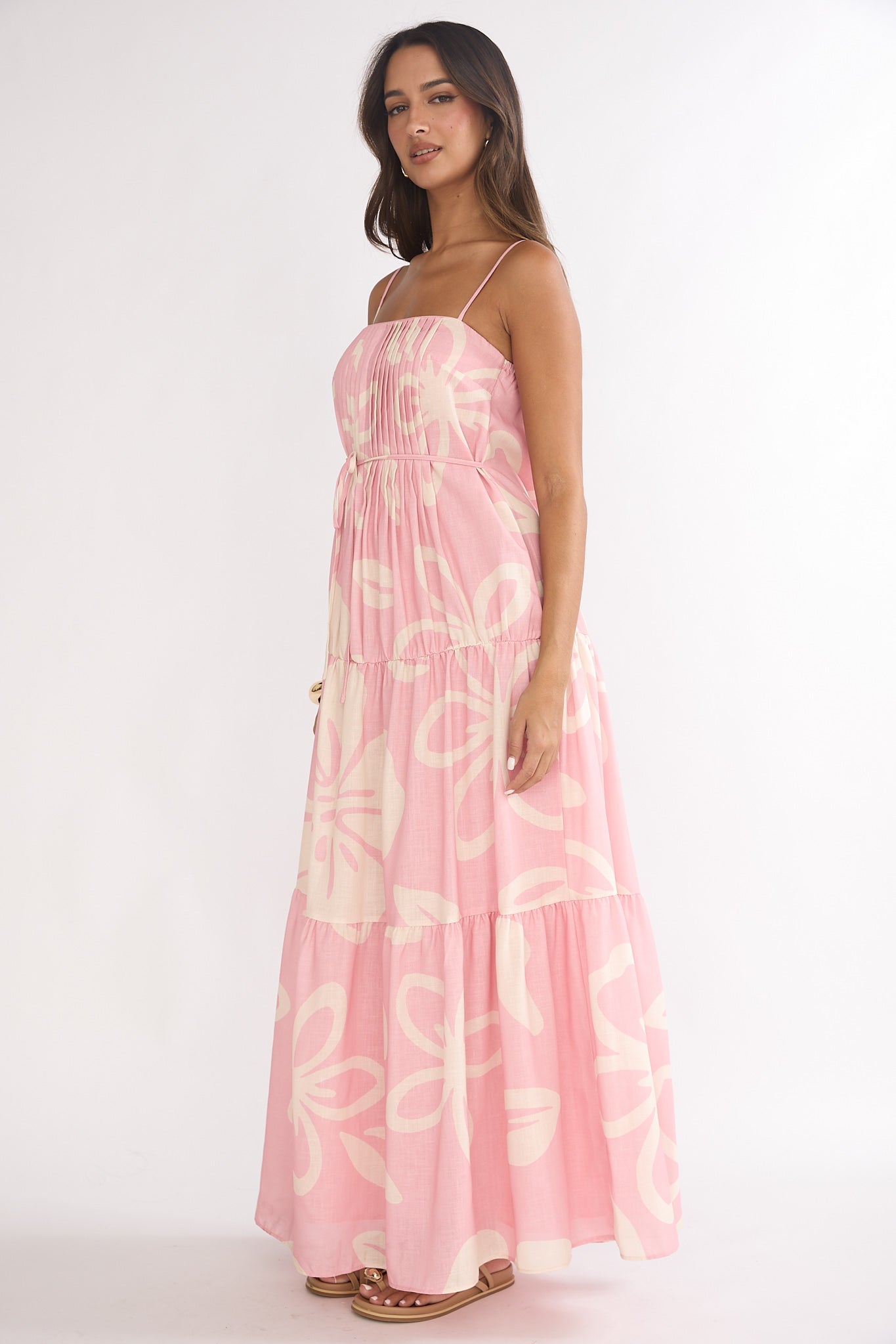 Lysette Pintuck Pleat Maxi Dress Floral by Selfie Leslie Australia