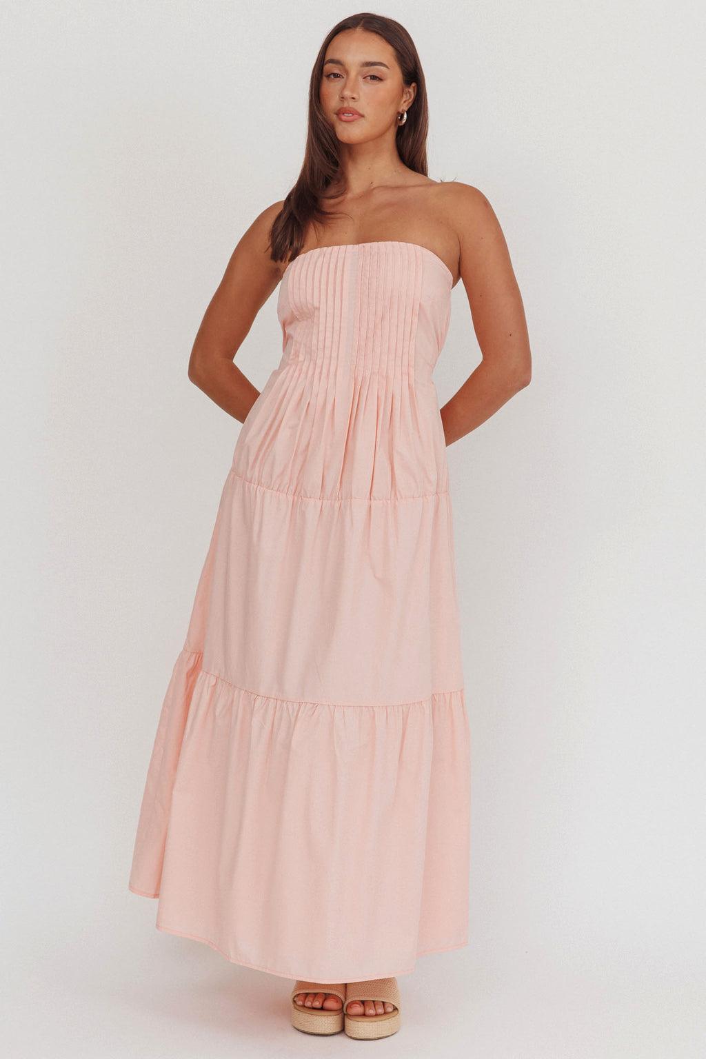 Deisa Pintuck Pleat Maxi Dress Cheek by Selfie Leslie Australia