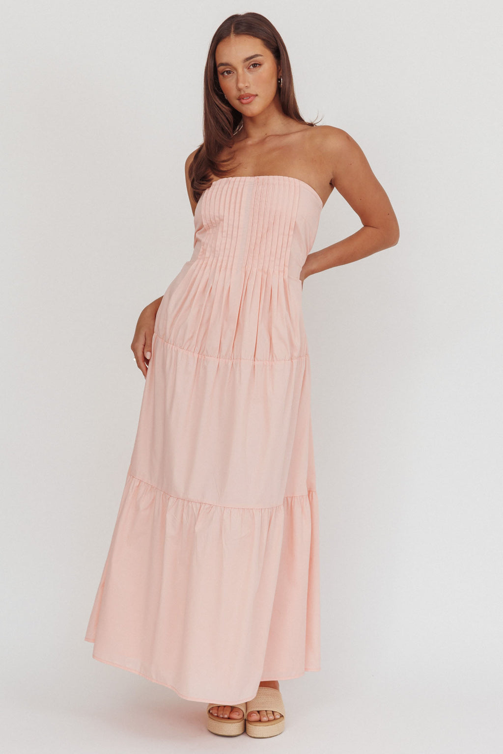 Deisa Pintuck Pleat Maxi Dress Cheek by Selfie Leslie Australia