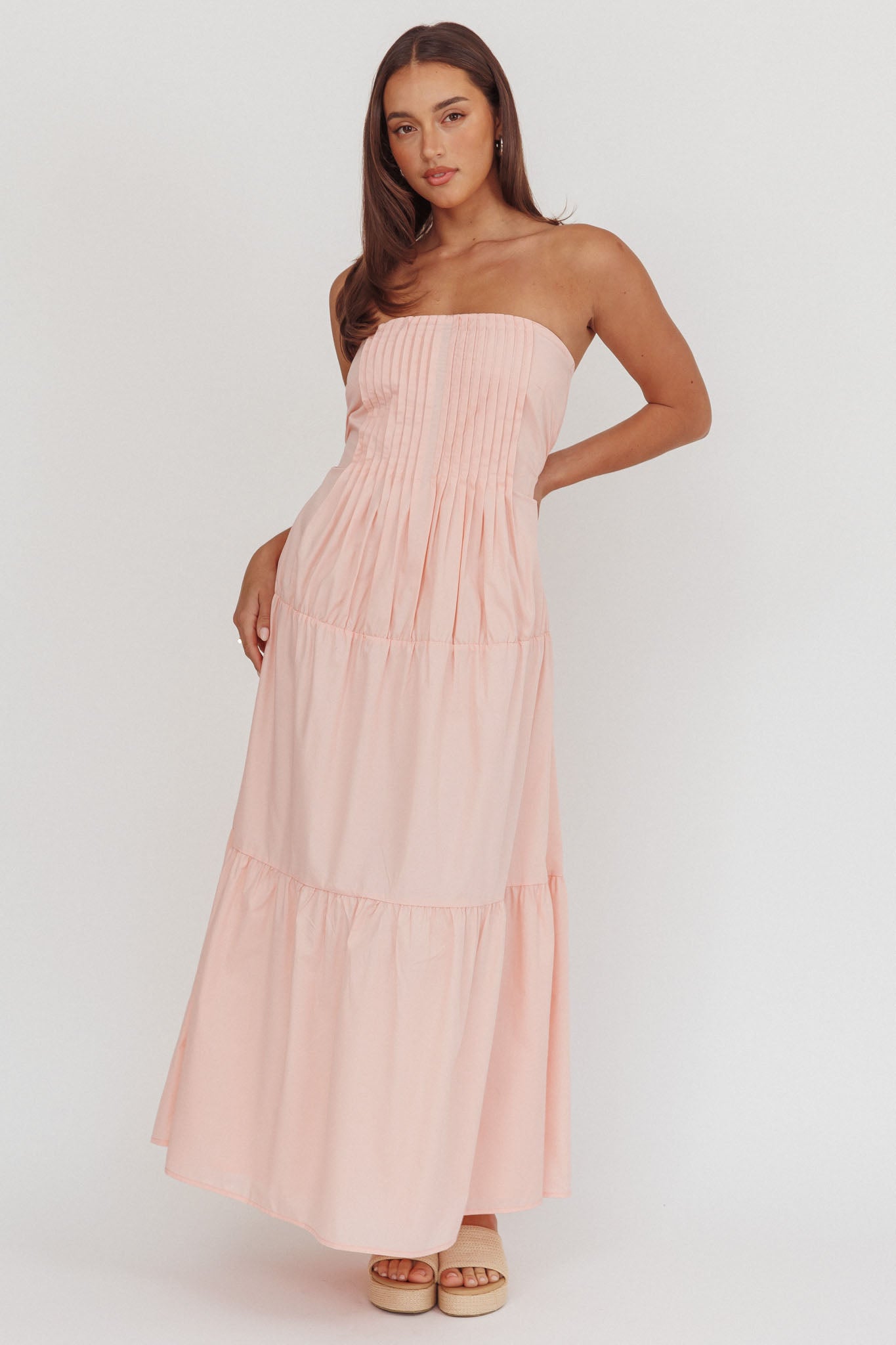 Deisa Pintuck Pleat Maxi Dress Cheek by Selfie Leslie Australia