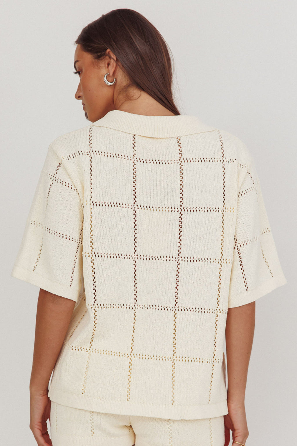 Sailor Knit Gold Button Top Cream by Selfie Leslie Australia
