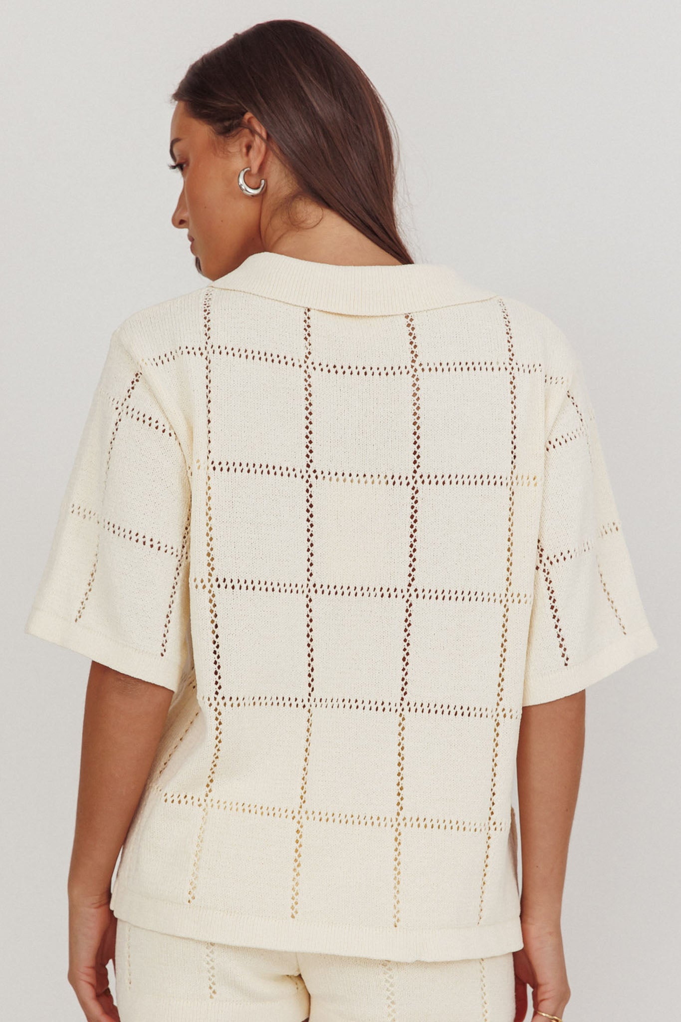 Sailor Knit Gold Button Top Cream by Selfie Leslie Australia