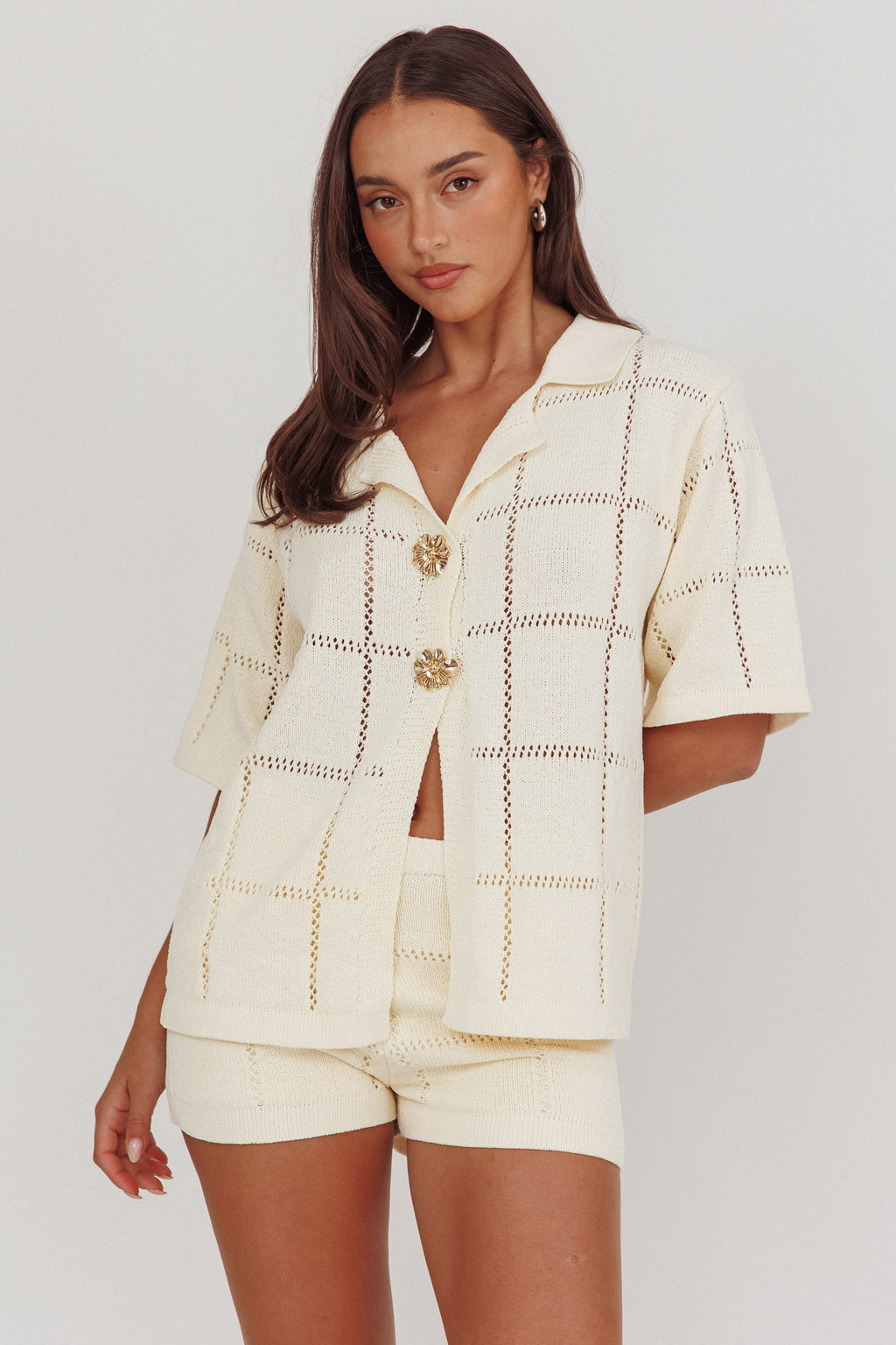 Sailor Knit Shorts Cream by Selfie Leslie Australia