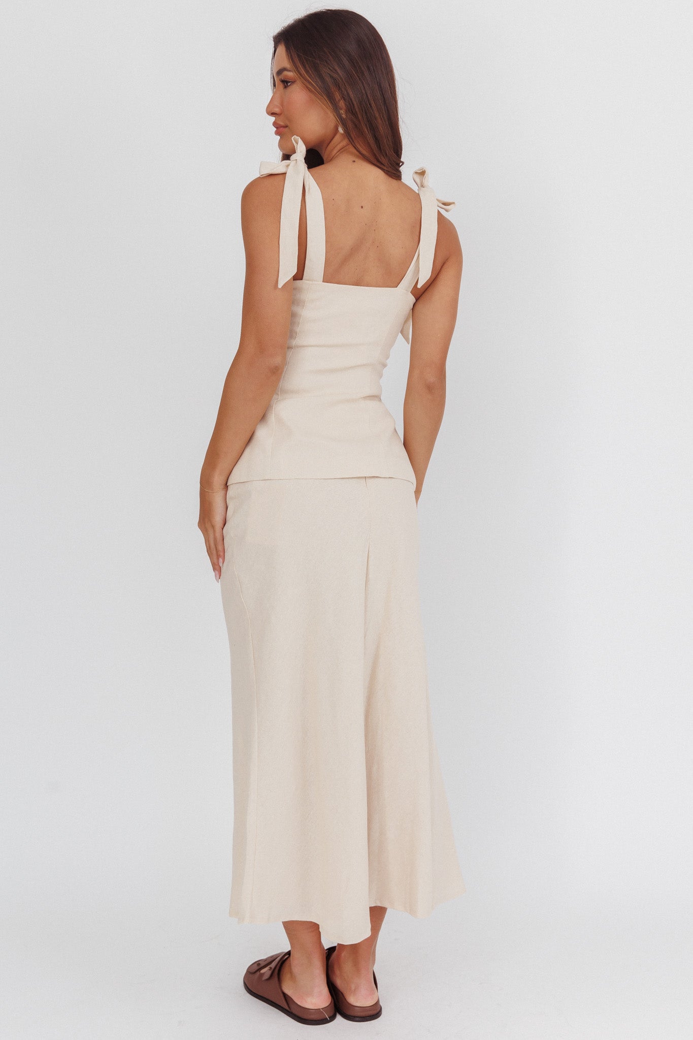 Post It Mid-Rise Maxi Skirt Cream by Selfie Leslie Australia