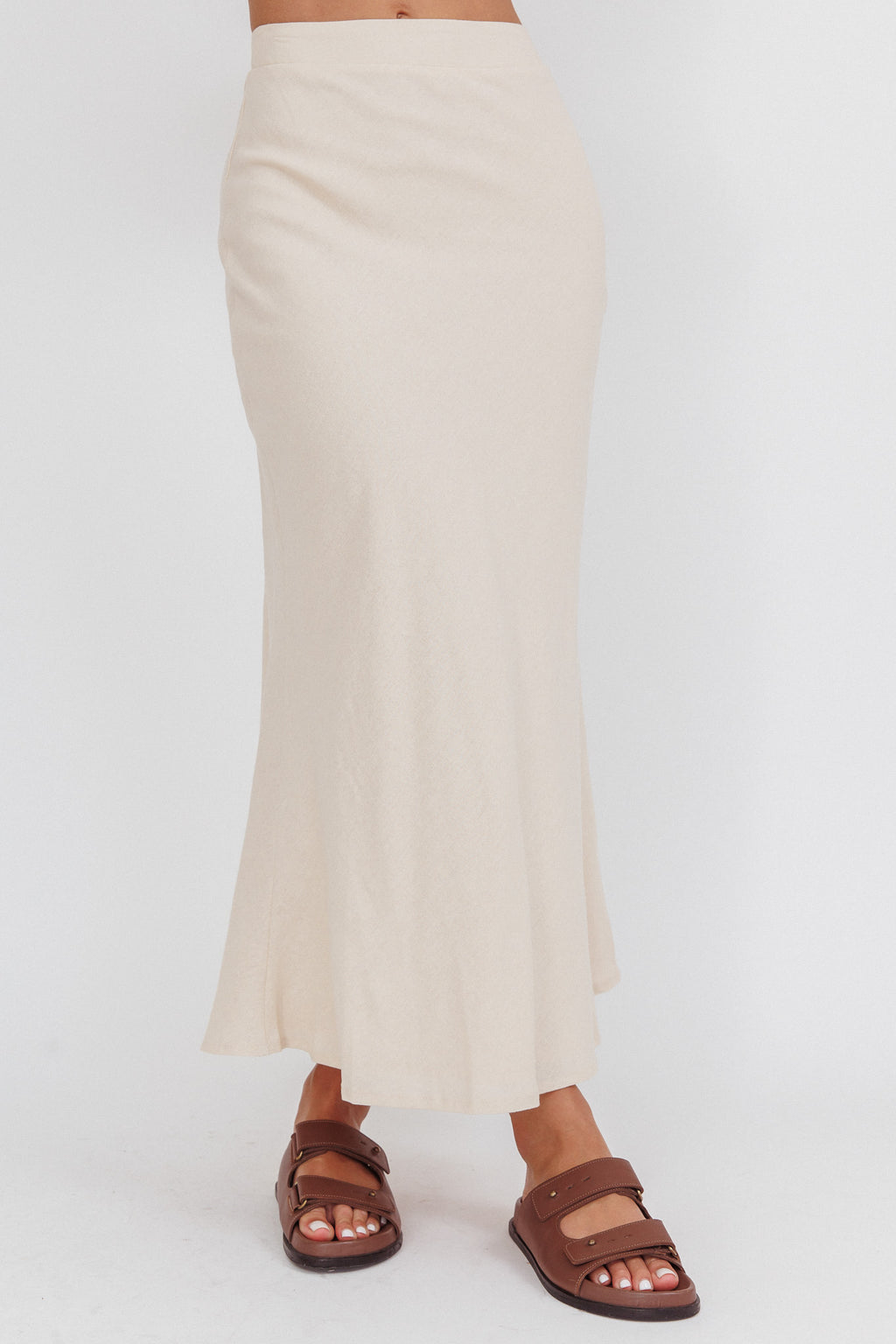 Post It Mid-Rise Maxi Skirt Cream by Selfie Leslie Australia
