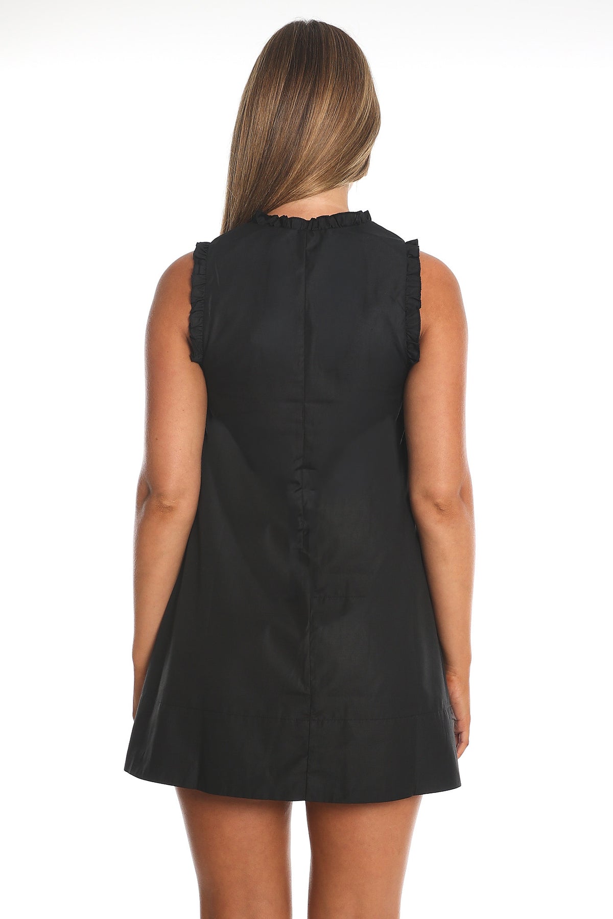 Marava Frill Trim Baby Doll Mini Dress Black by Selfie Leslie Australia